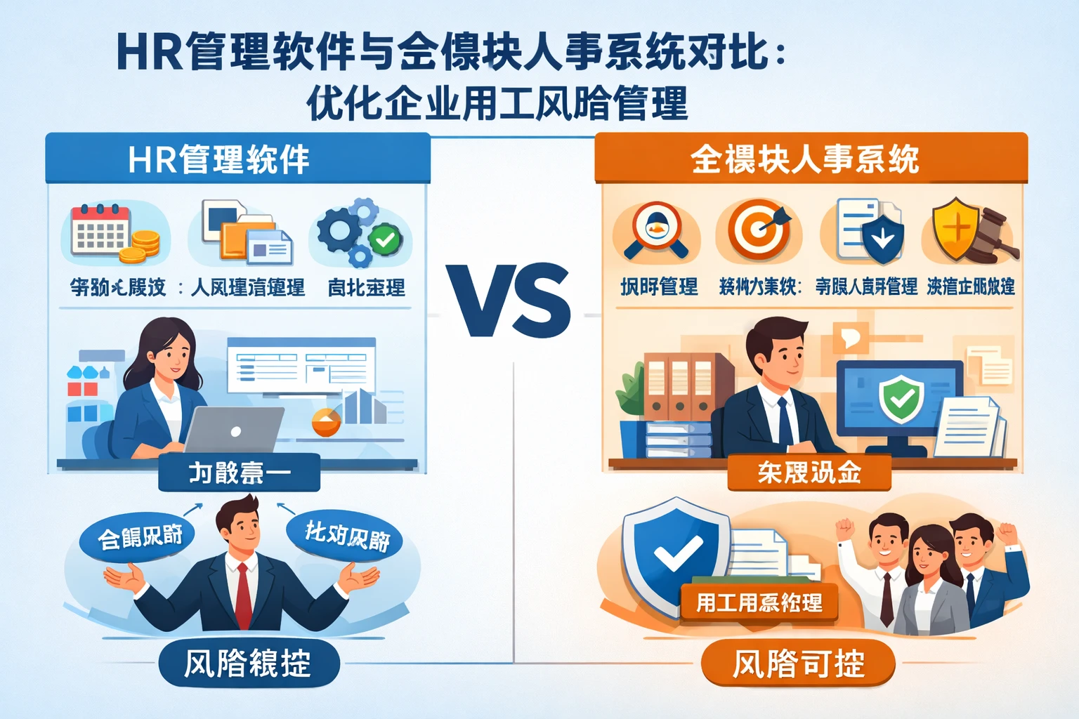 HR管理软件与全模块人事系统对比:优化企业用工风险管理