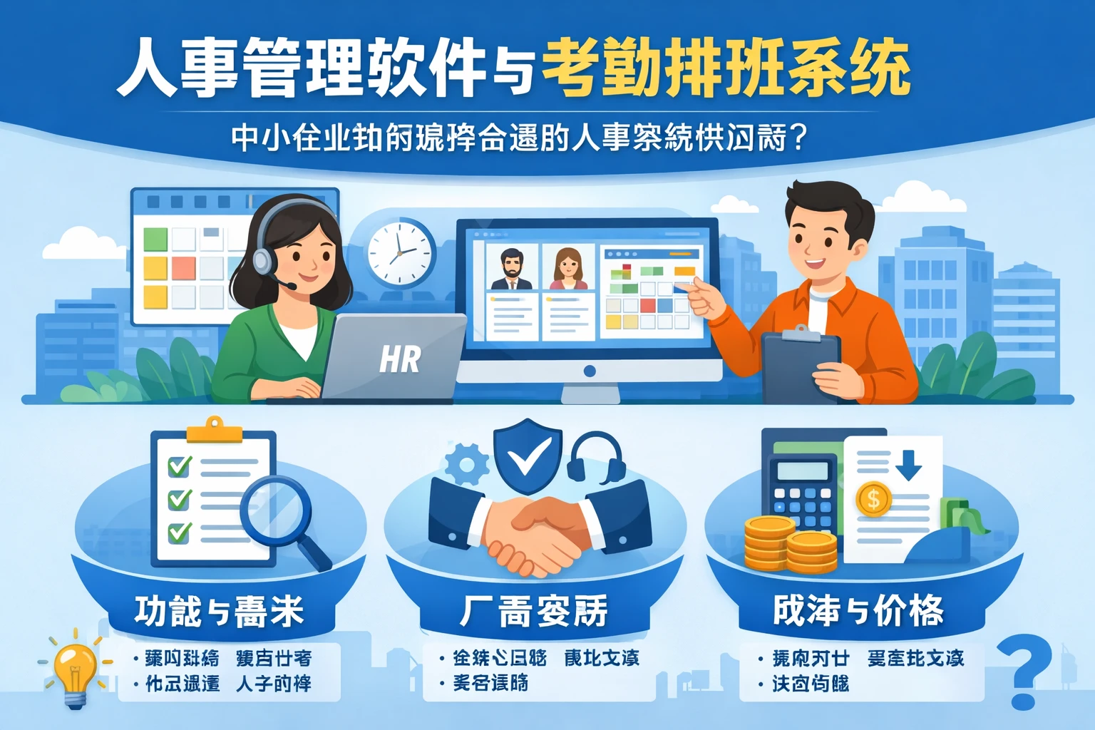 人事管理软件与考勤排班系统：中小企业如何选择合适的人事系统供应商