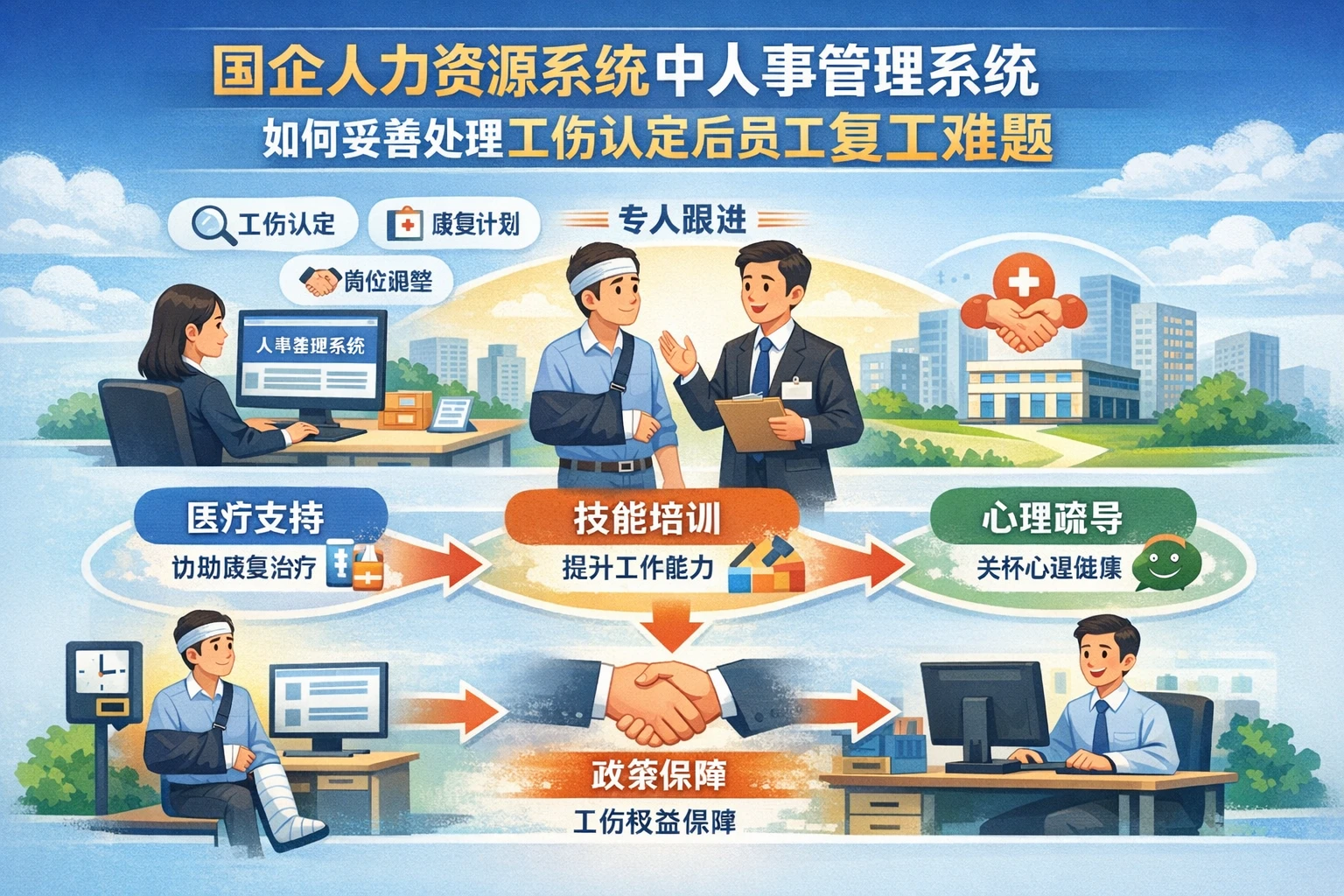 国企人力资源系统中人事管理系统如何妥善处理工伤认定后员工复工难题