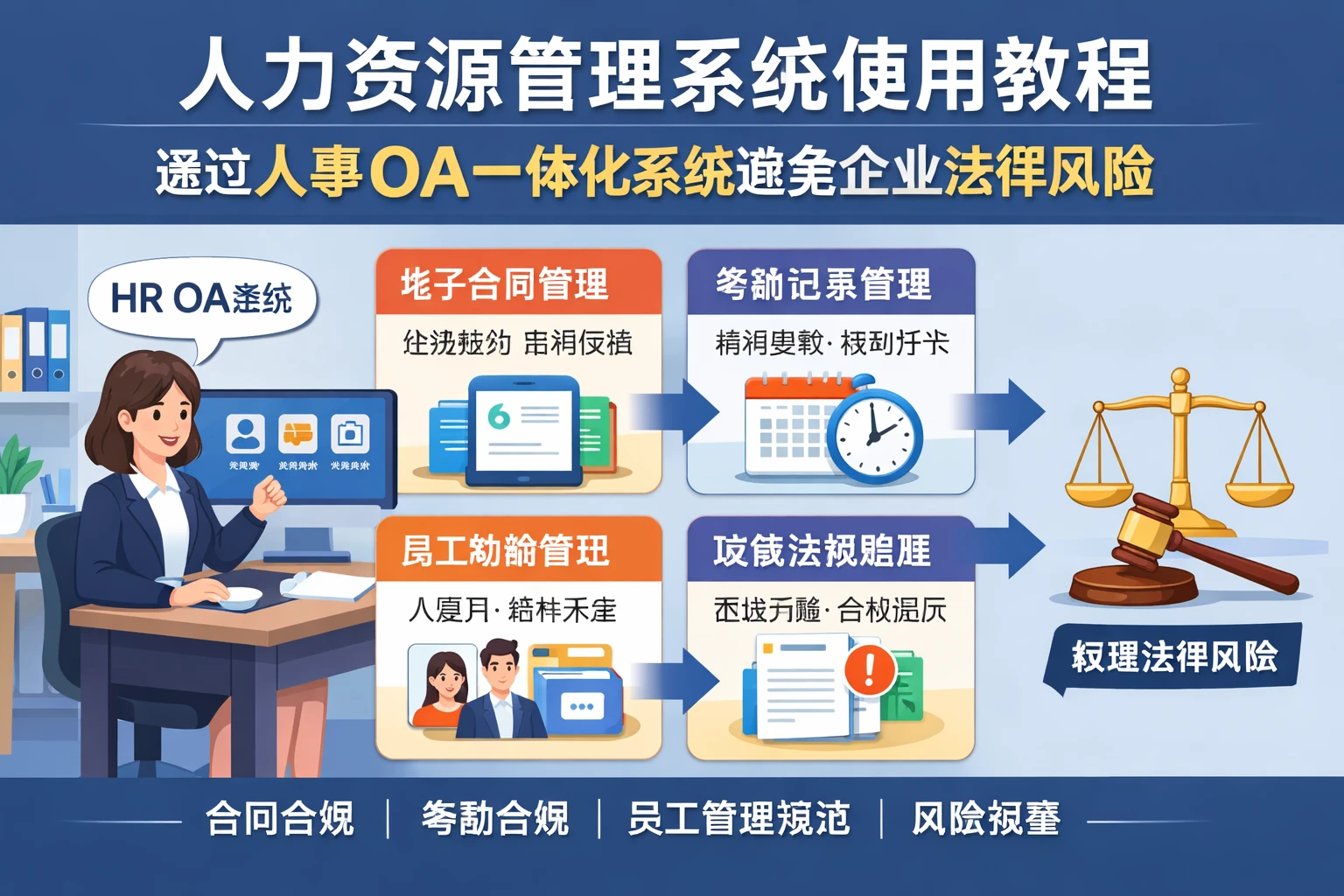 人力资源管理系统使用教程:通过人事OA一体化系统避免企业法律风险