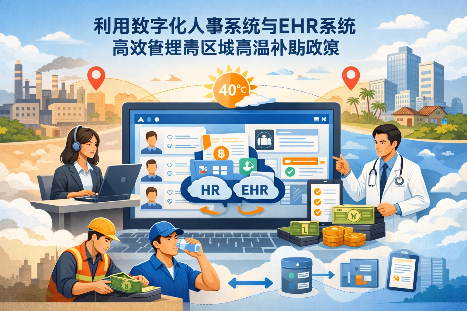 利用数字化人事系统与EHR系统高效管理跨区域高温补贴政策