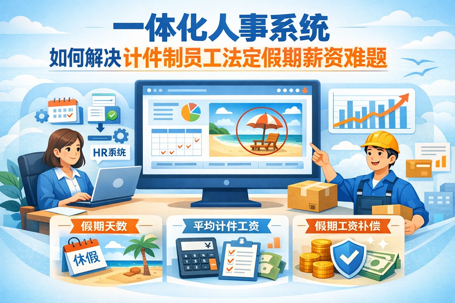 一体化人事系统如何解决计件制员工法定假期薪资难题