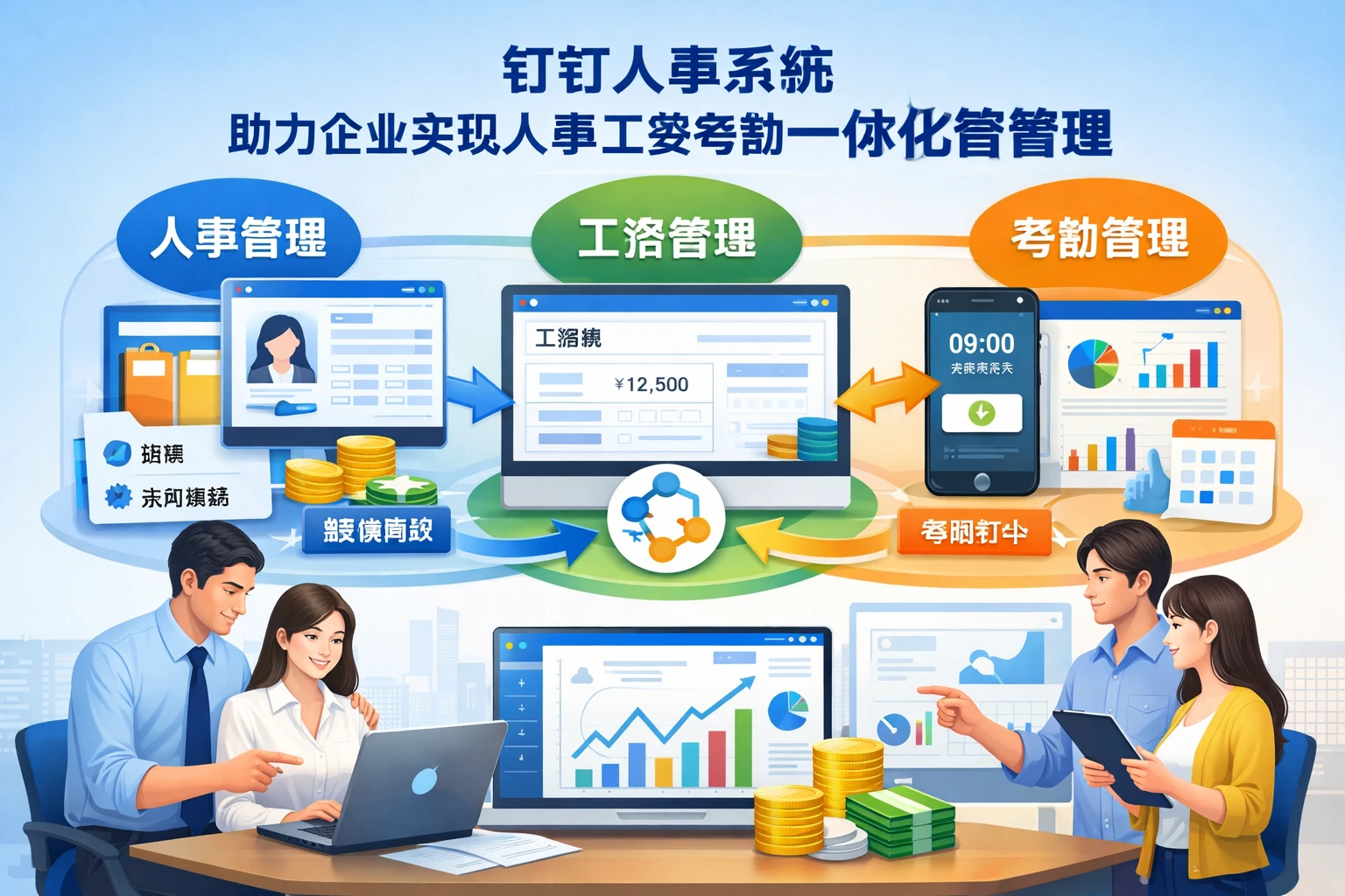 钉钉人事系统助力企业实现人事工资考勤一体化系统的高效管理