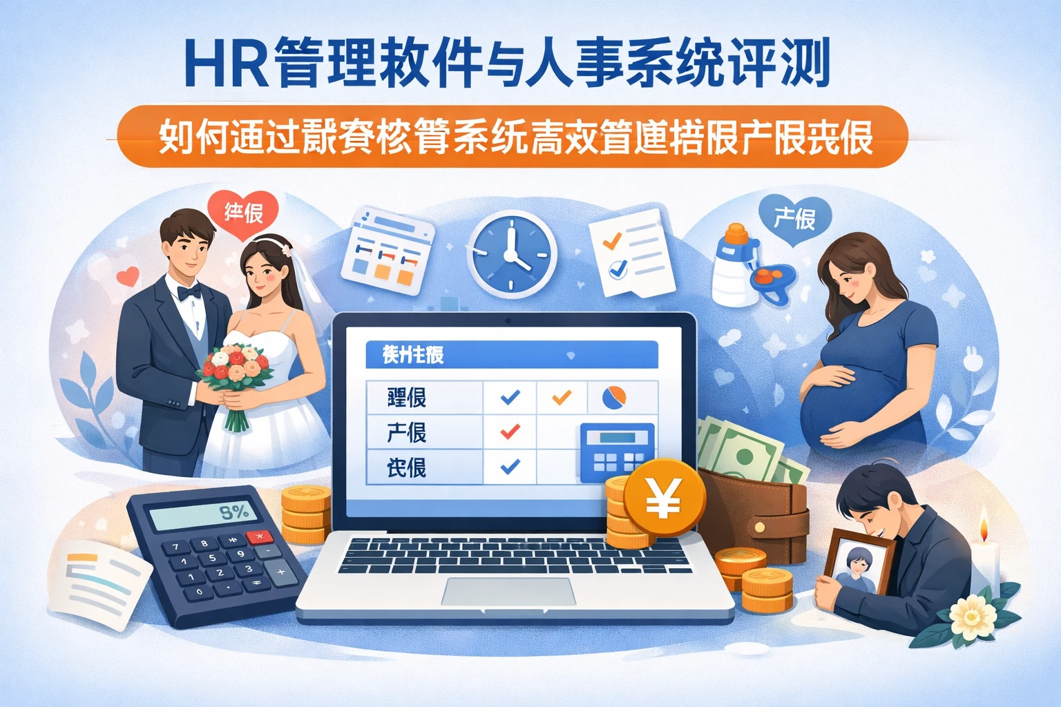 HR管理软件与人事系统评测：如何通过薪资核算系统高效管理婚假产假丧假