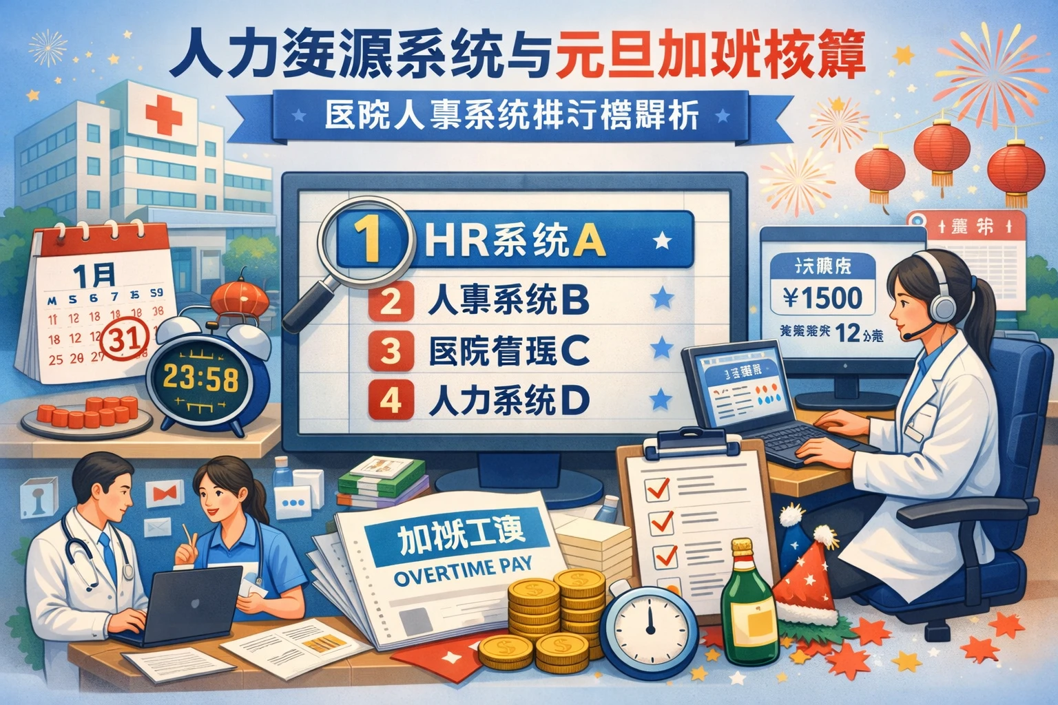 人力资源系统与元旦加班核算:医院人事系统排行榜解析