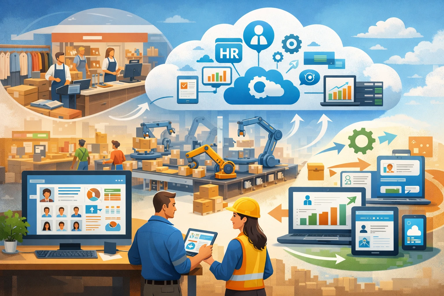 人力资源软件在制造业搬迁中的关键作用：集成零售业人事系统与云平台优化策略