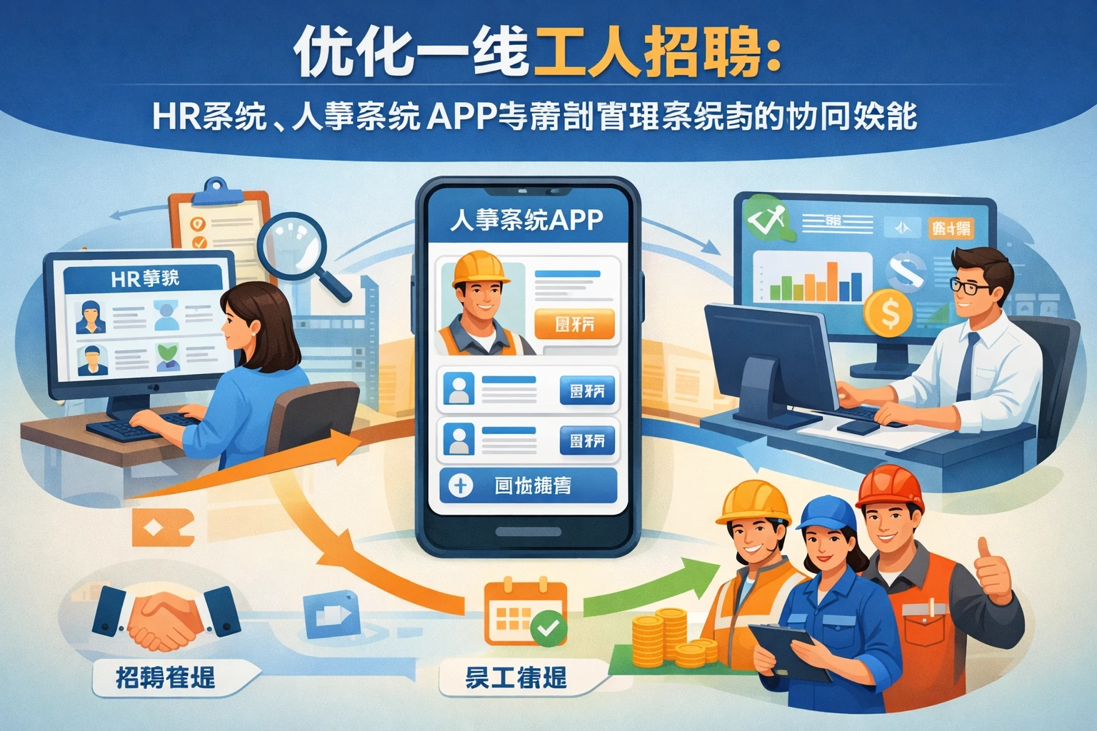 优化一线工人招聘：HR系统、人事系统APP与薪酬管理系统的协同效能