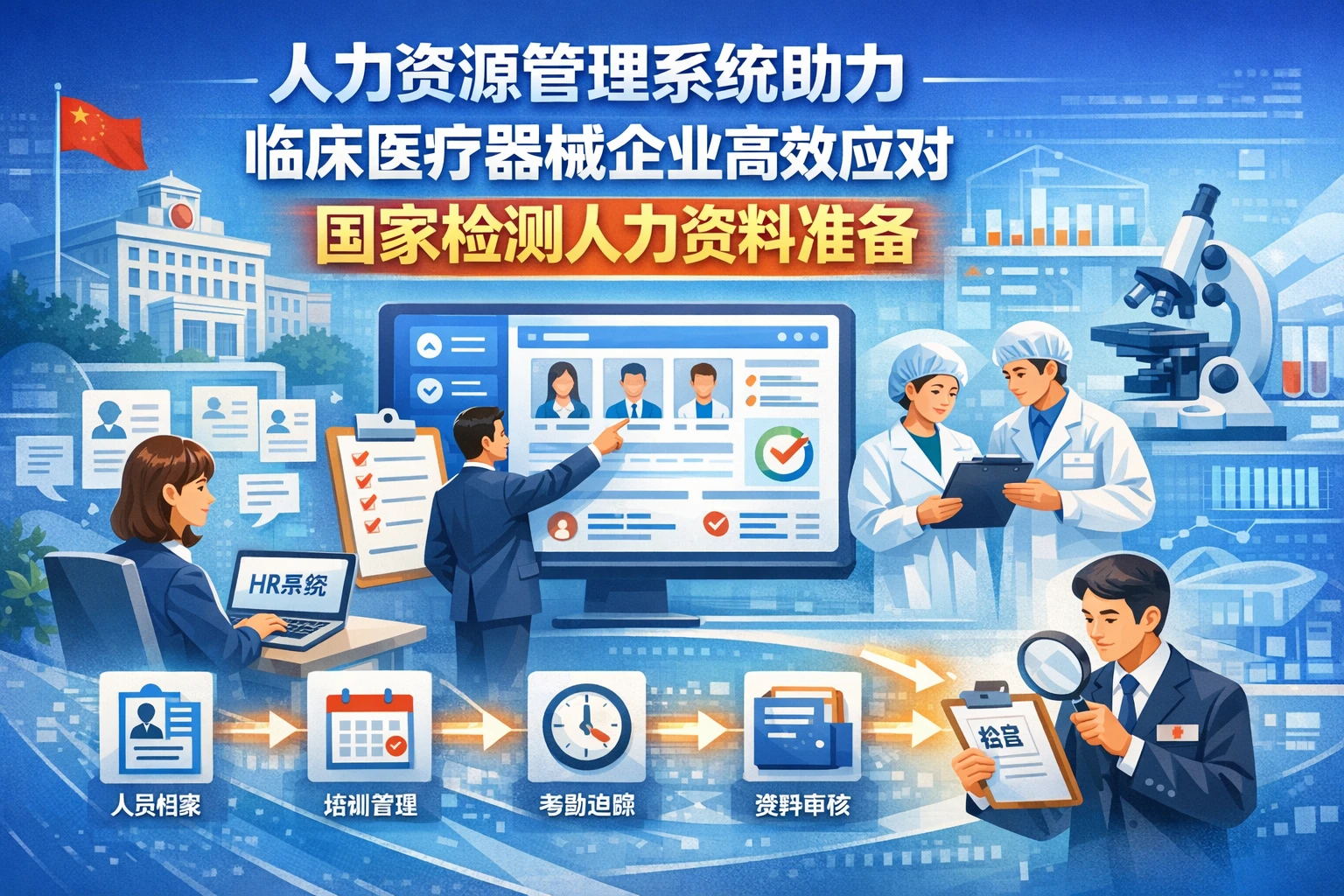 人力资源管理系统助力临床医疗器械企业高效应对国家检测人力资料准备