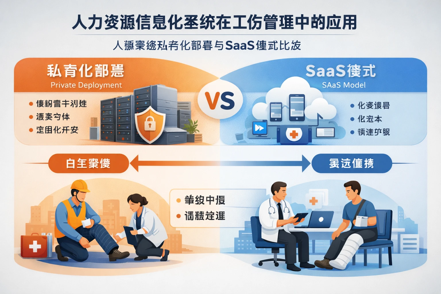 人力资源信息化系统在工伤管理中的应用：人事系统私有化部署与SaaS模式比较
