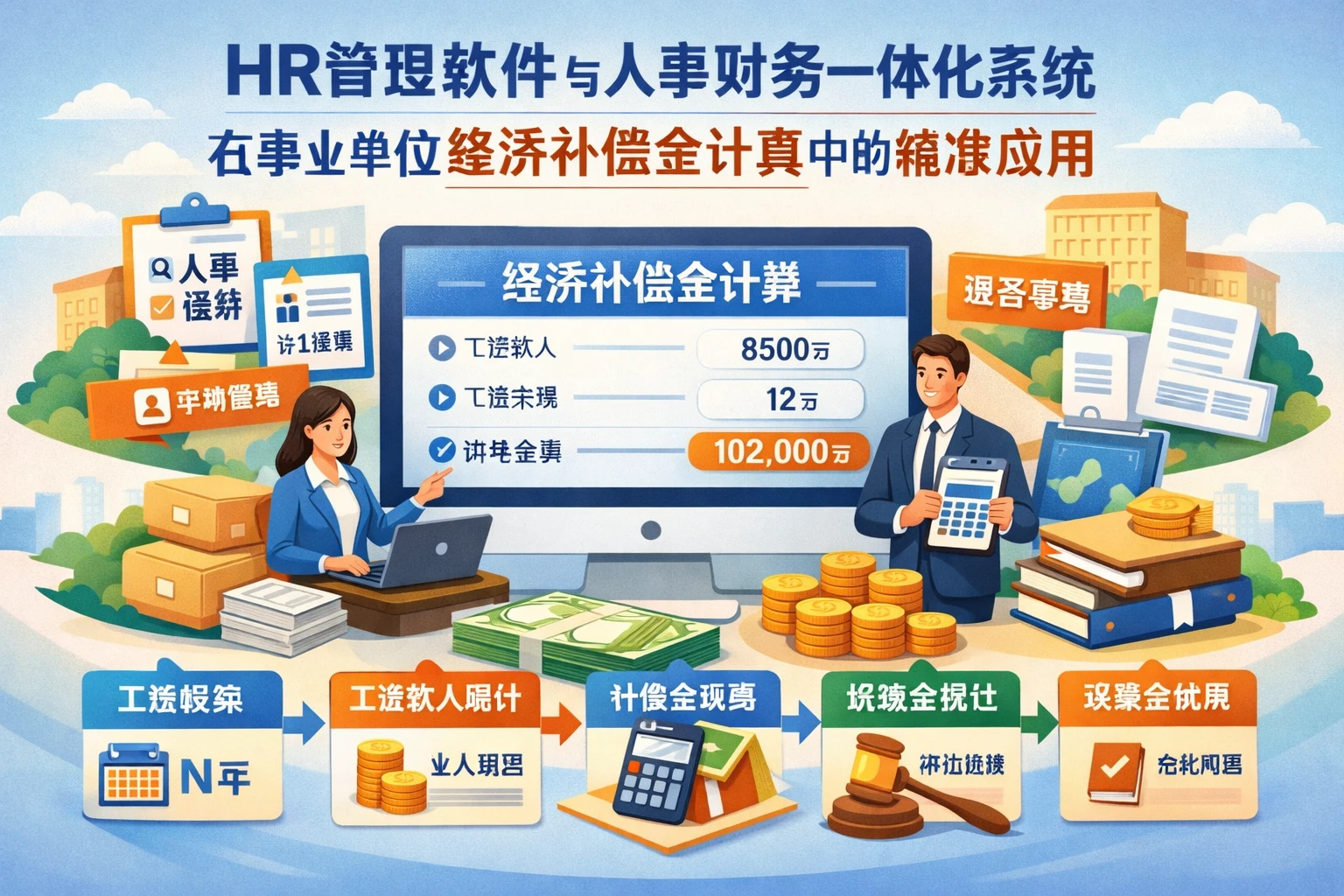 HR管理软件与人事财务一体化系统在事业单位经济补偿金计算中的精准应用