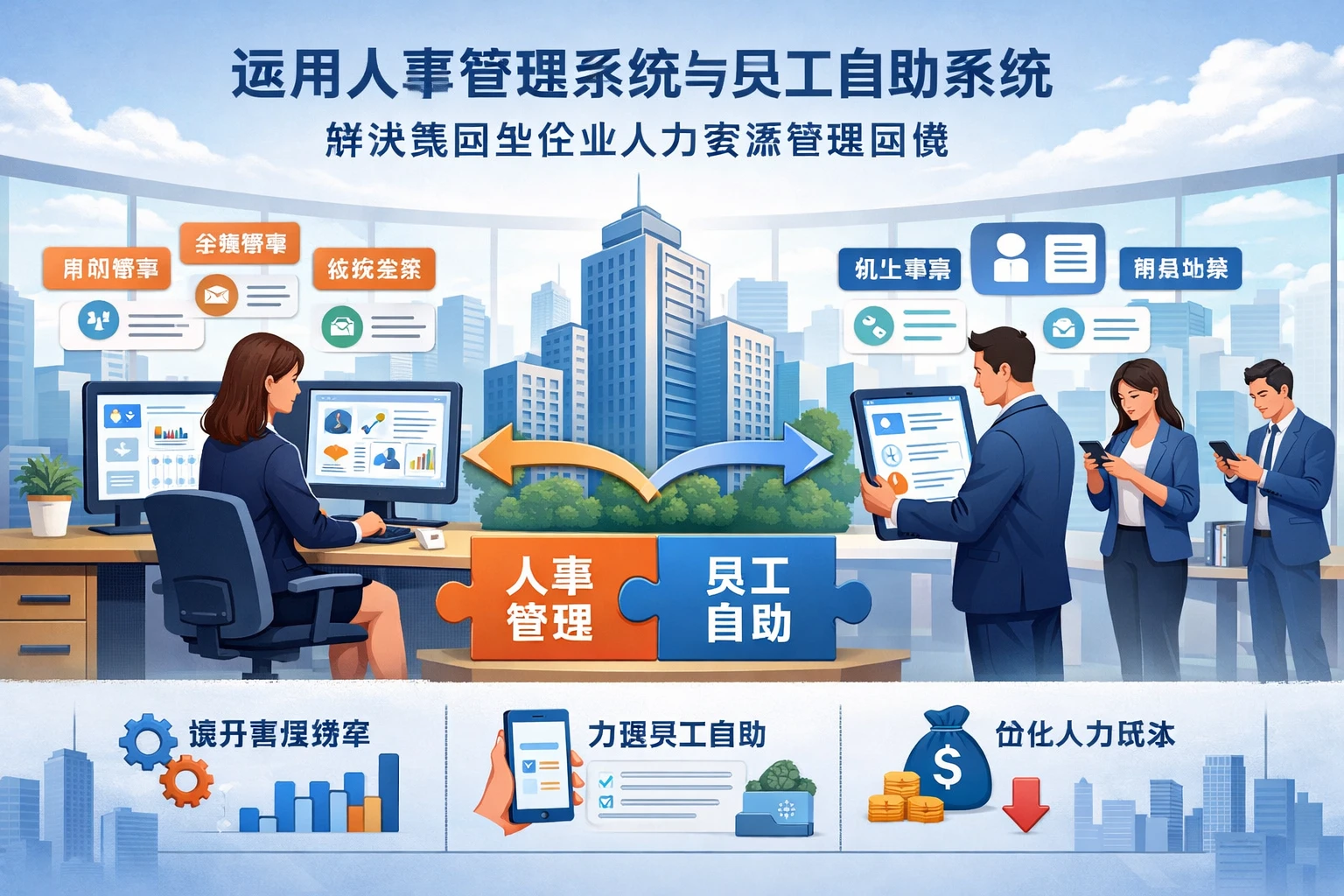 运用人事管理系统与员工自助系统解决集团型企业人力资源管理困境