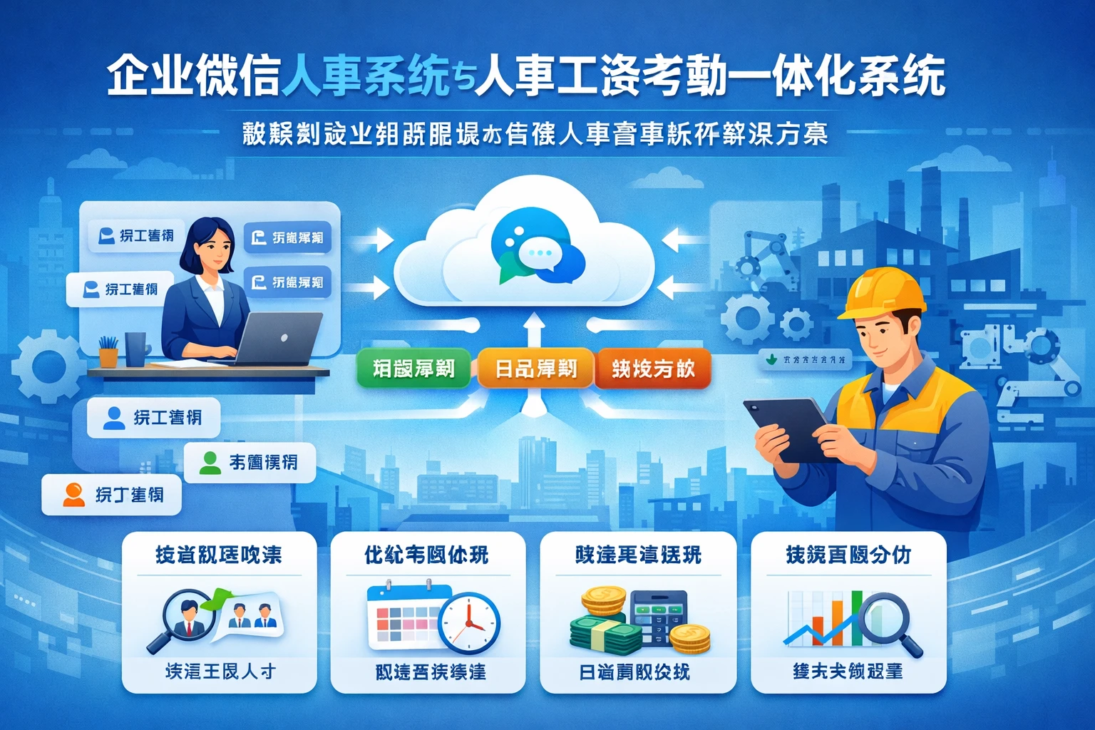 企业微信人事系统与人事工资考勤一体化系统：破解制造业招聘困境的智能人事管理软件解决方案
