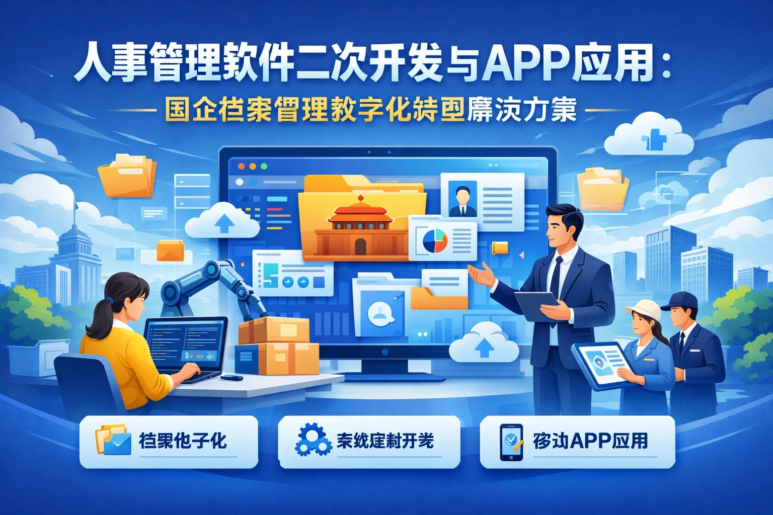 人事管理软件二次开发与APP应用：国企档案管理数字化转型解决方案