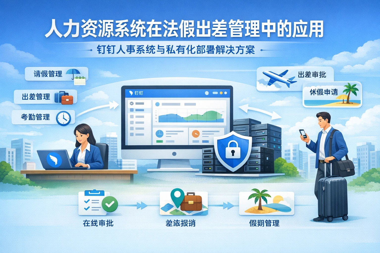 人力资源系统在法假出差管理中的应用：钉钉人事系统与私有化部署解决方案