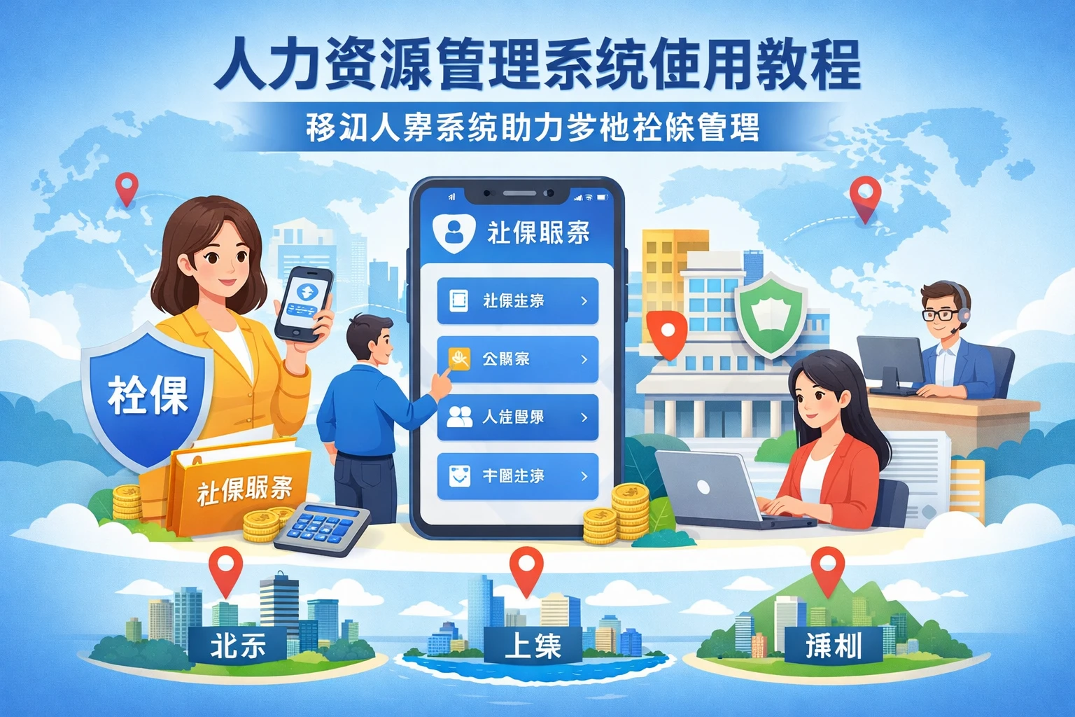 人力资源管理系统使用教程：移动人事系统助力多地社保管理