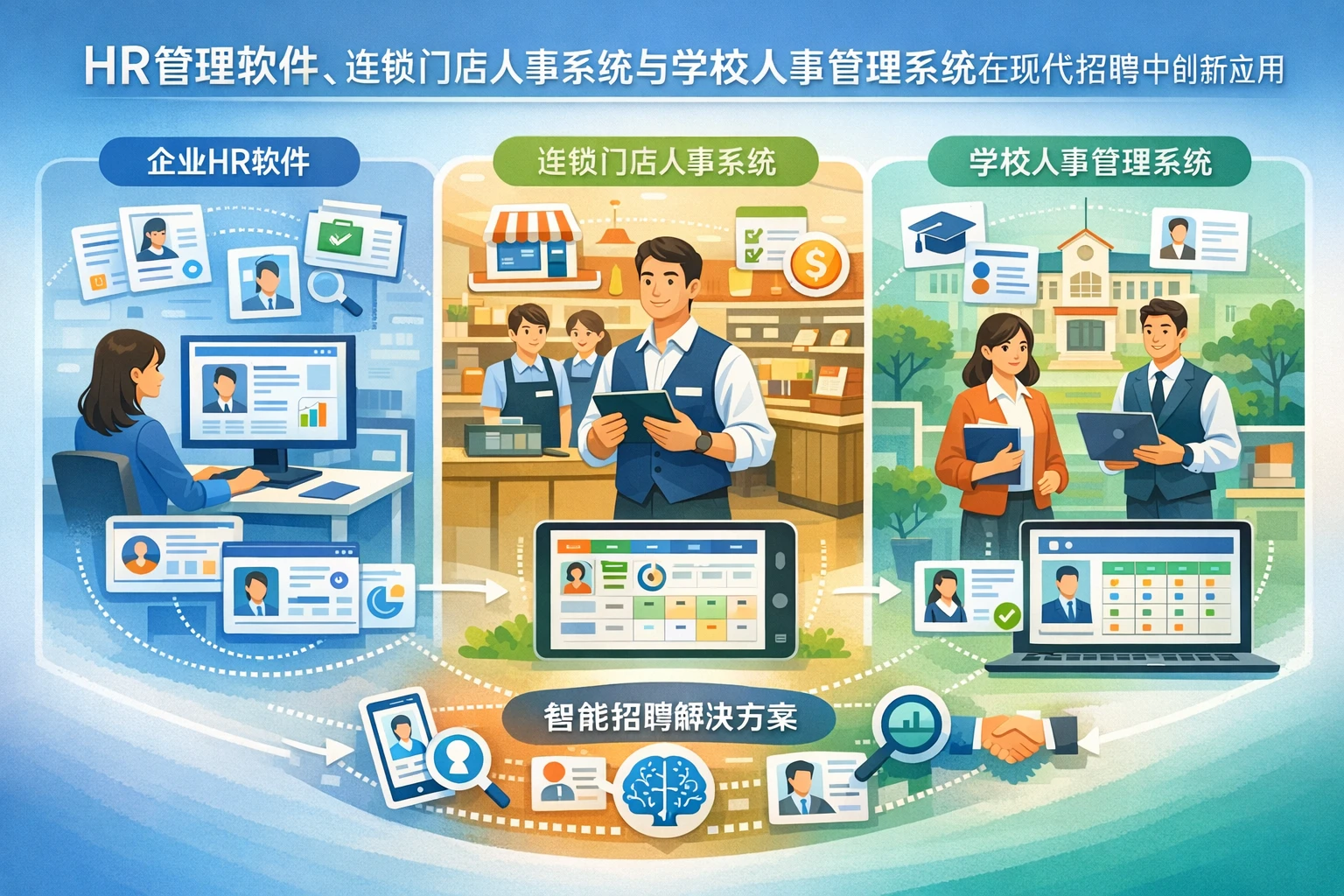 HR管理软件、连锁门店人事系统与学校人事管理系统在现代招聘中的创新应用