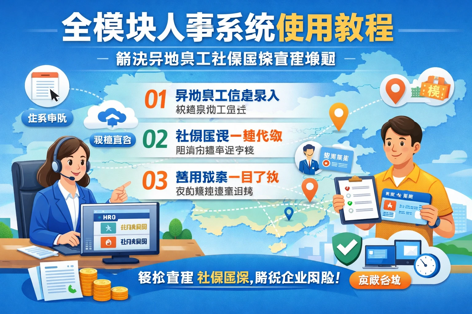 全模块人事系统使用教程：解决异地员工社保医保管理难题