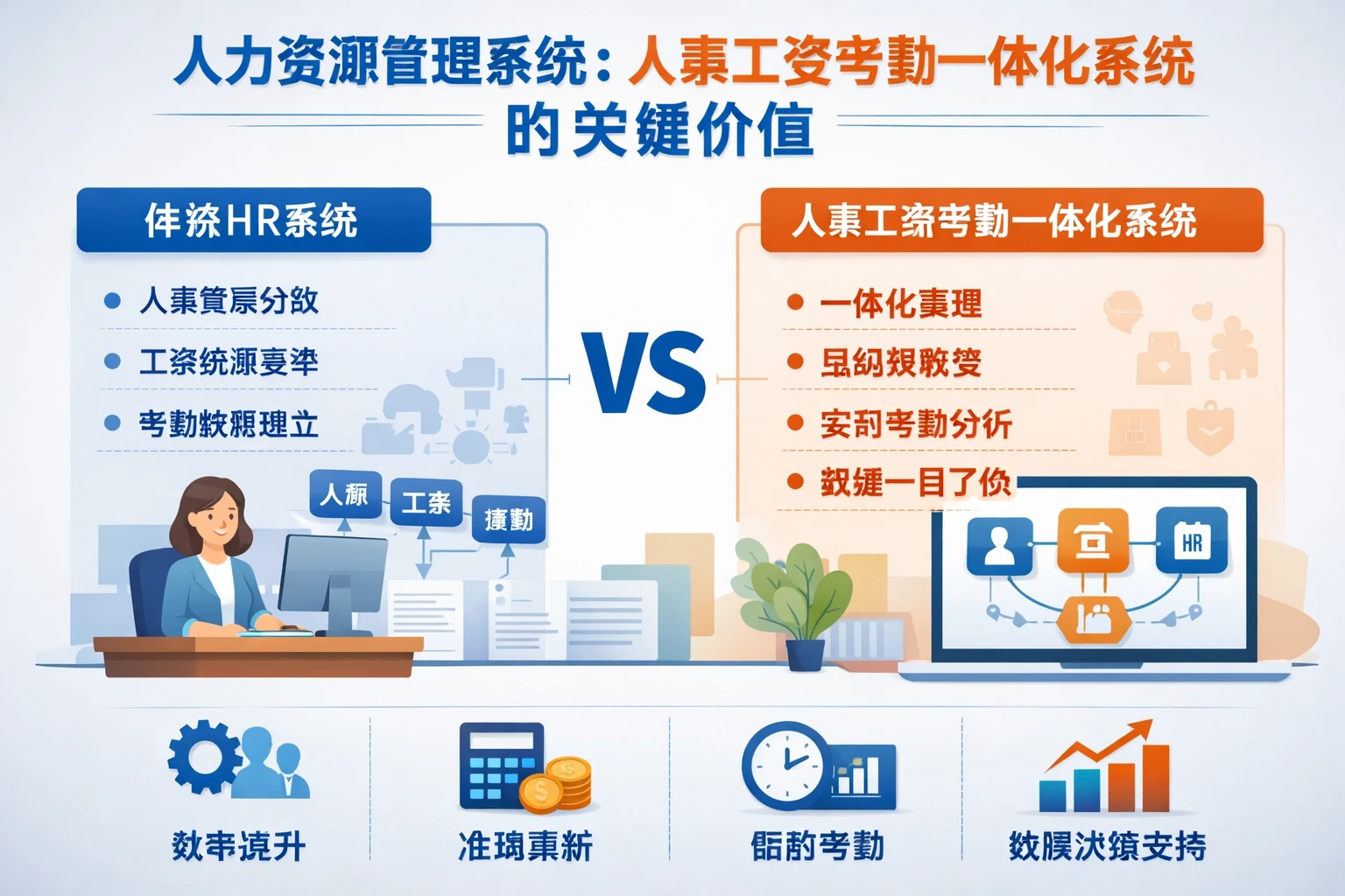 人力资源管理系统对比：人事工资考勤一体化系统的关键价值