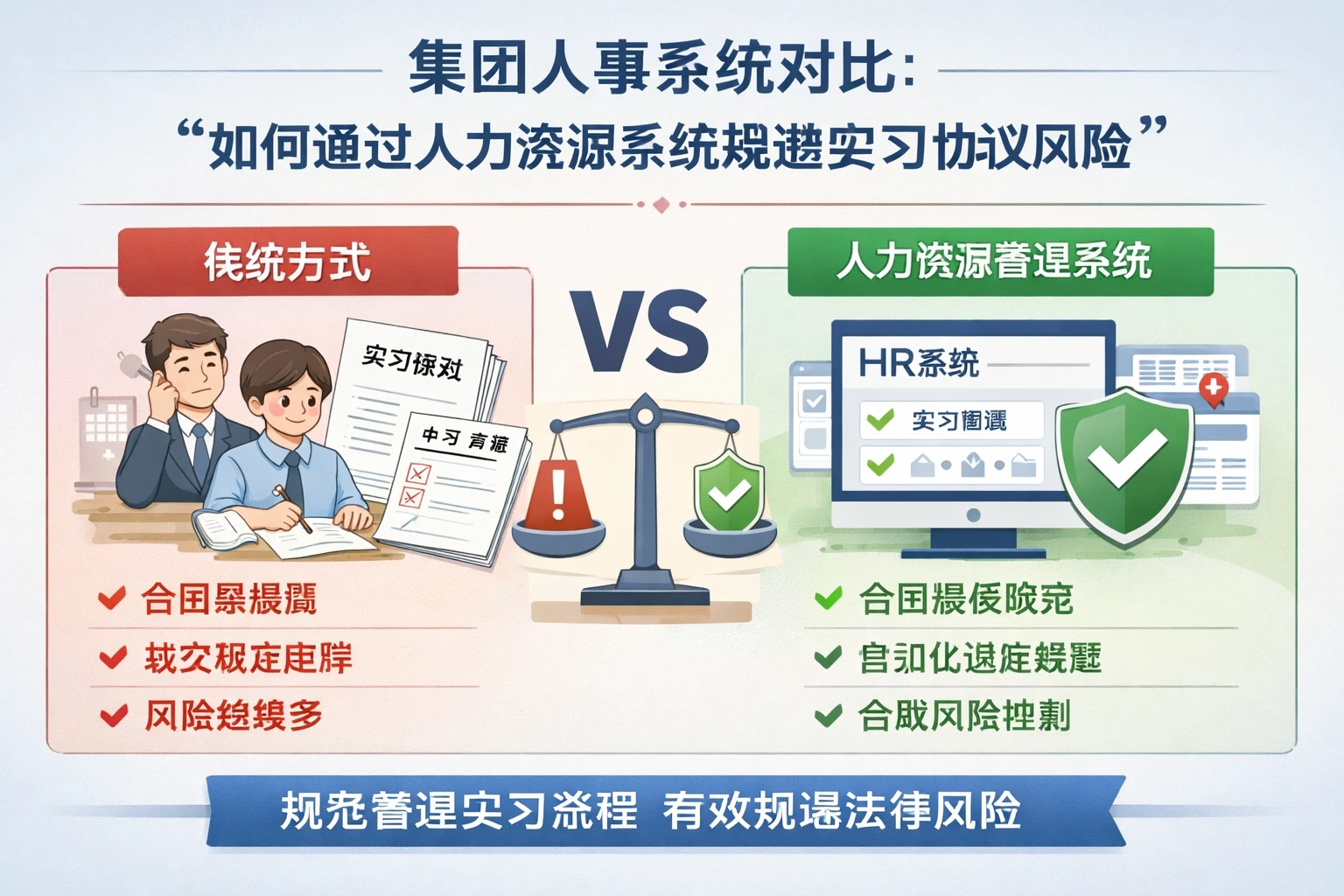 集团人事系统对比：如何通过人力资源系统规避实习协议风险