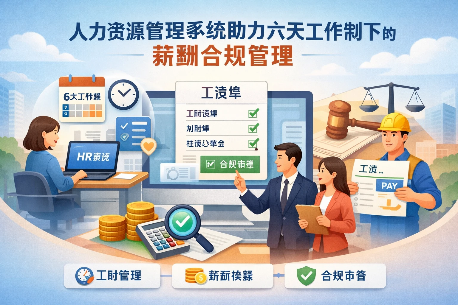 人力资源管理系统助力六天工作制下的薪酬合规管理