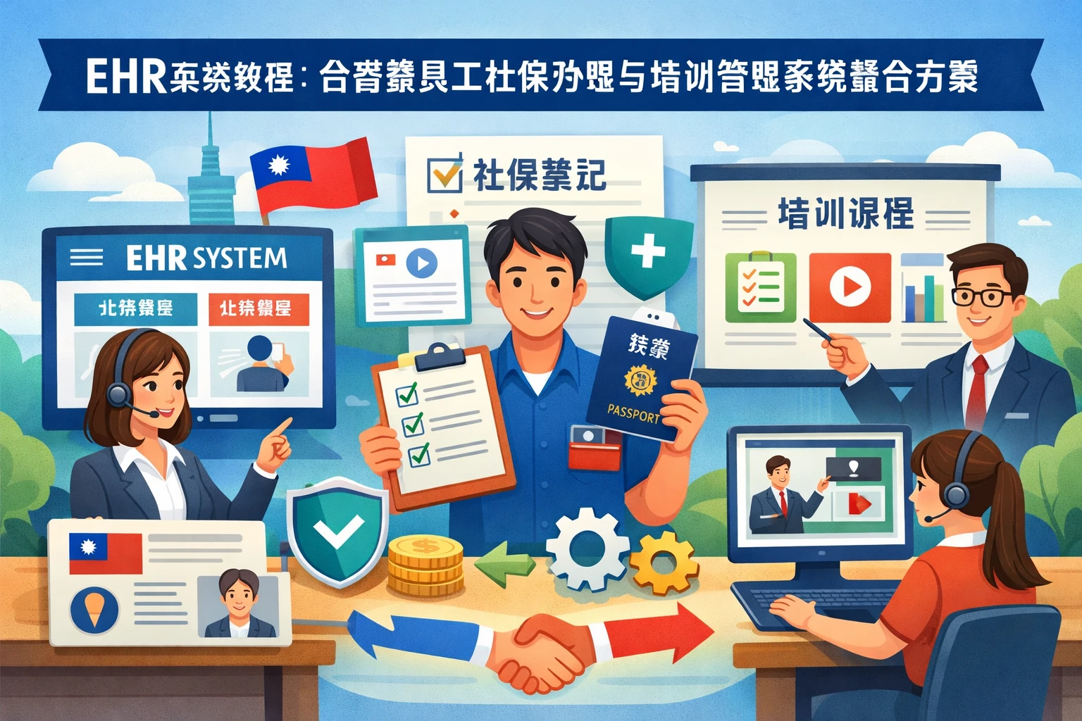 EHR系统教程：台湾籍员工社保办理与培训管理系统整合方案