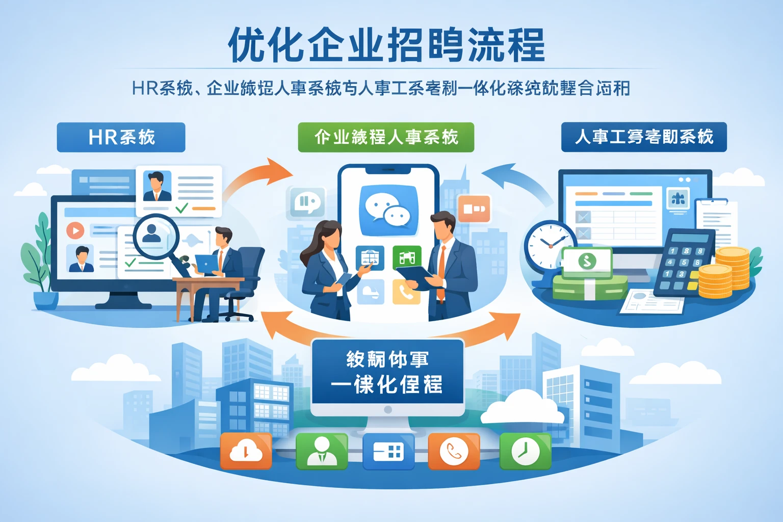 优化企业招聘流程：HR系统、企业微信人事系统与人事工资考勤一体化系统的整合应用
