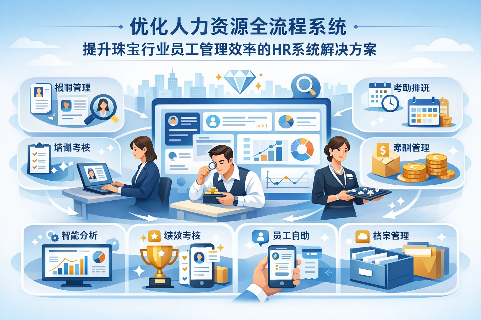 优化人力资源全流程系统：提升珠宝行业员工管理效率的HR系统解决方案