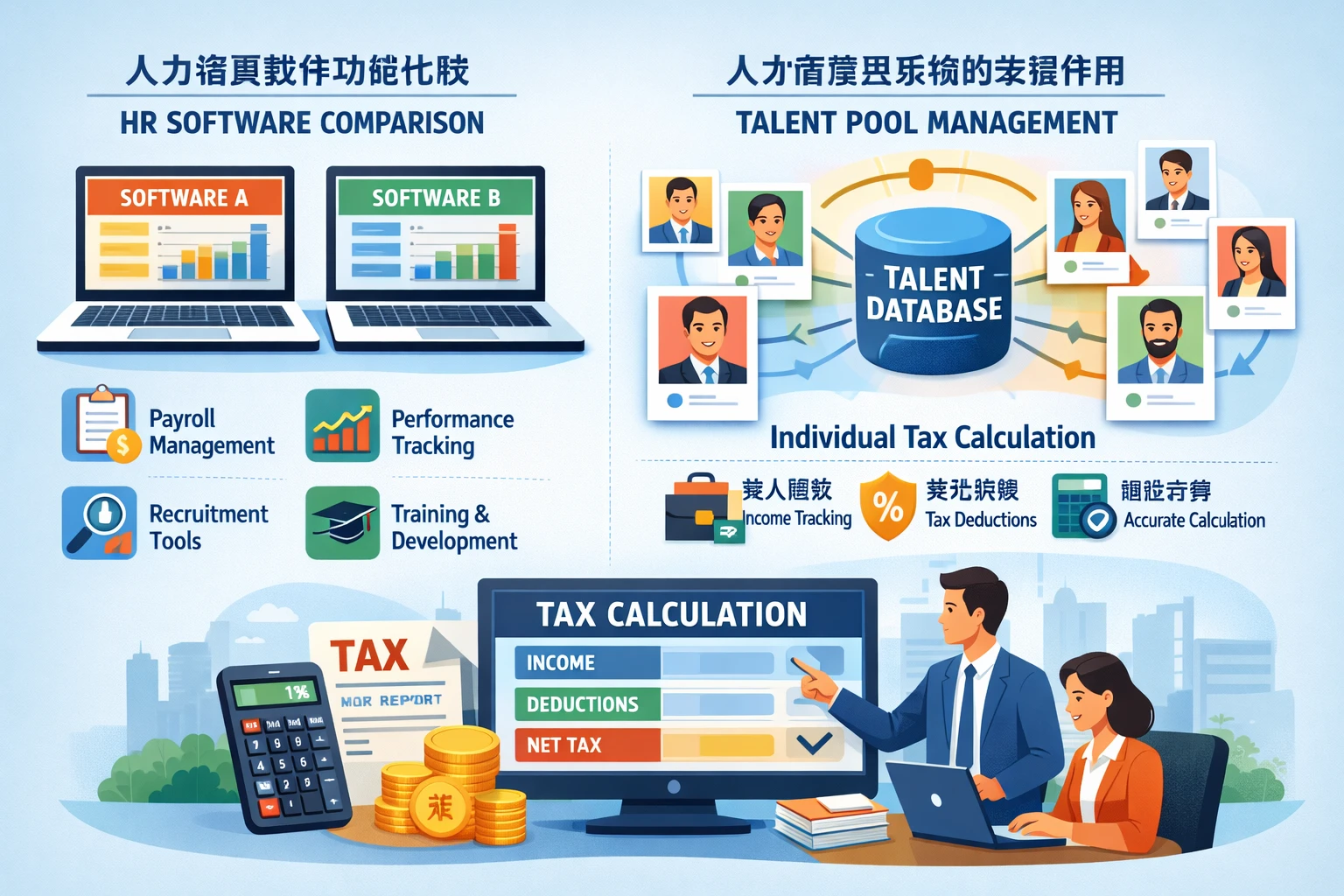 人力资源软件功能比较与人才库管理系统在个税计算中的关键作用