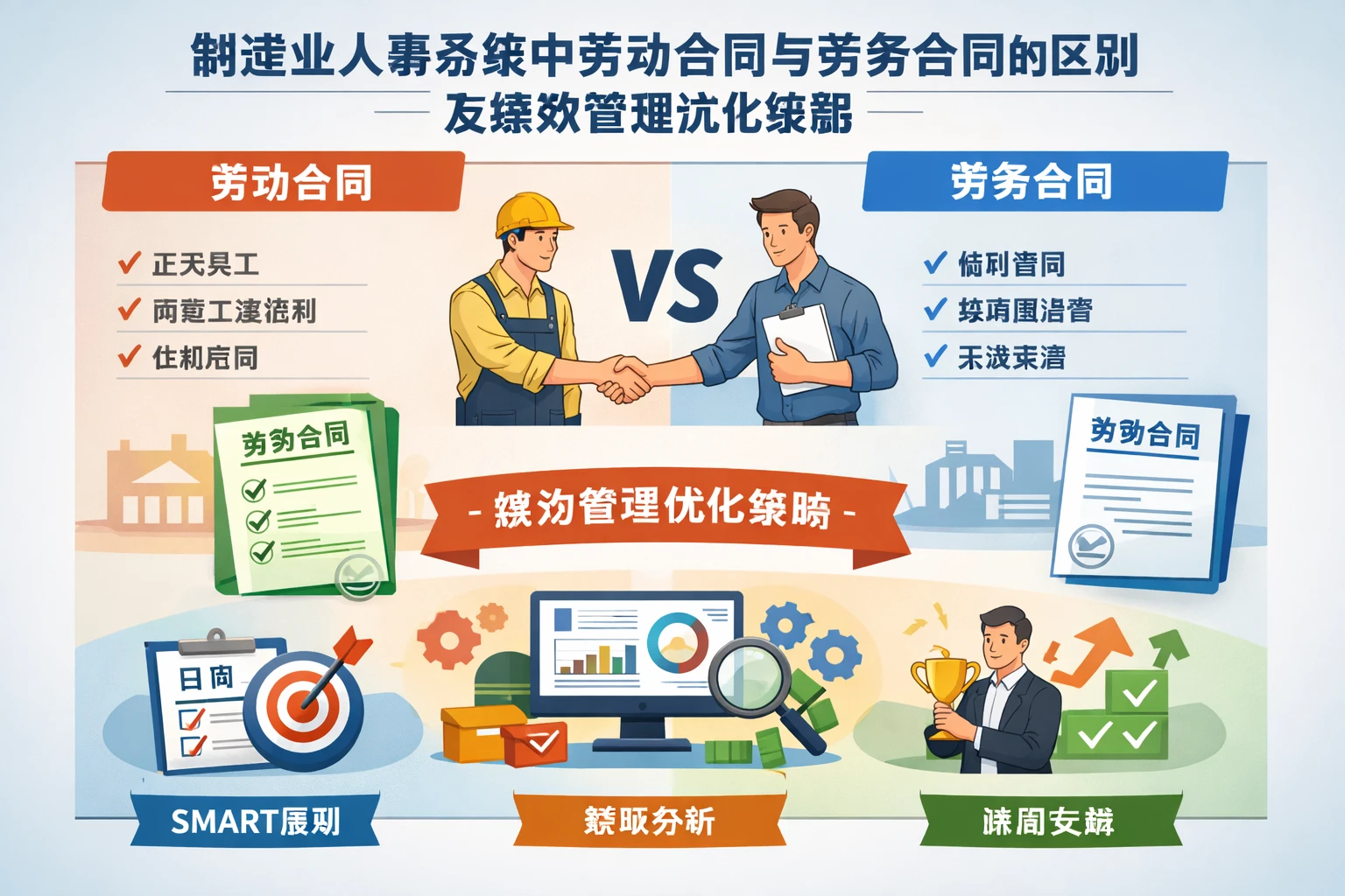 制造业人事系统中劳动合同与劳务合同的区别及绩效管理优化策略