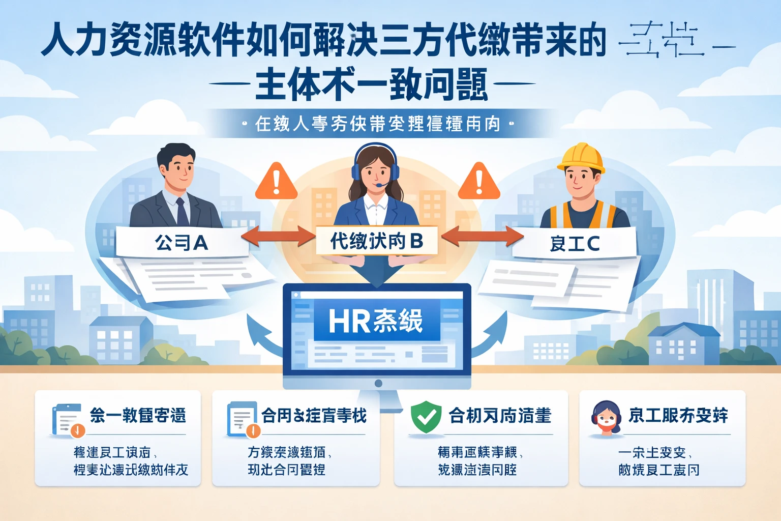 人力资源软件如何解决三方代缴带来的主体不一致问题：在线人事系统全流程管理指南