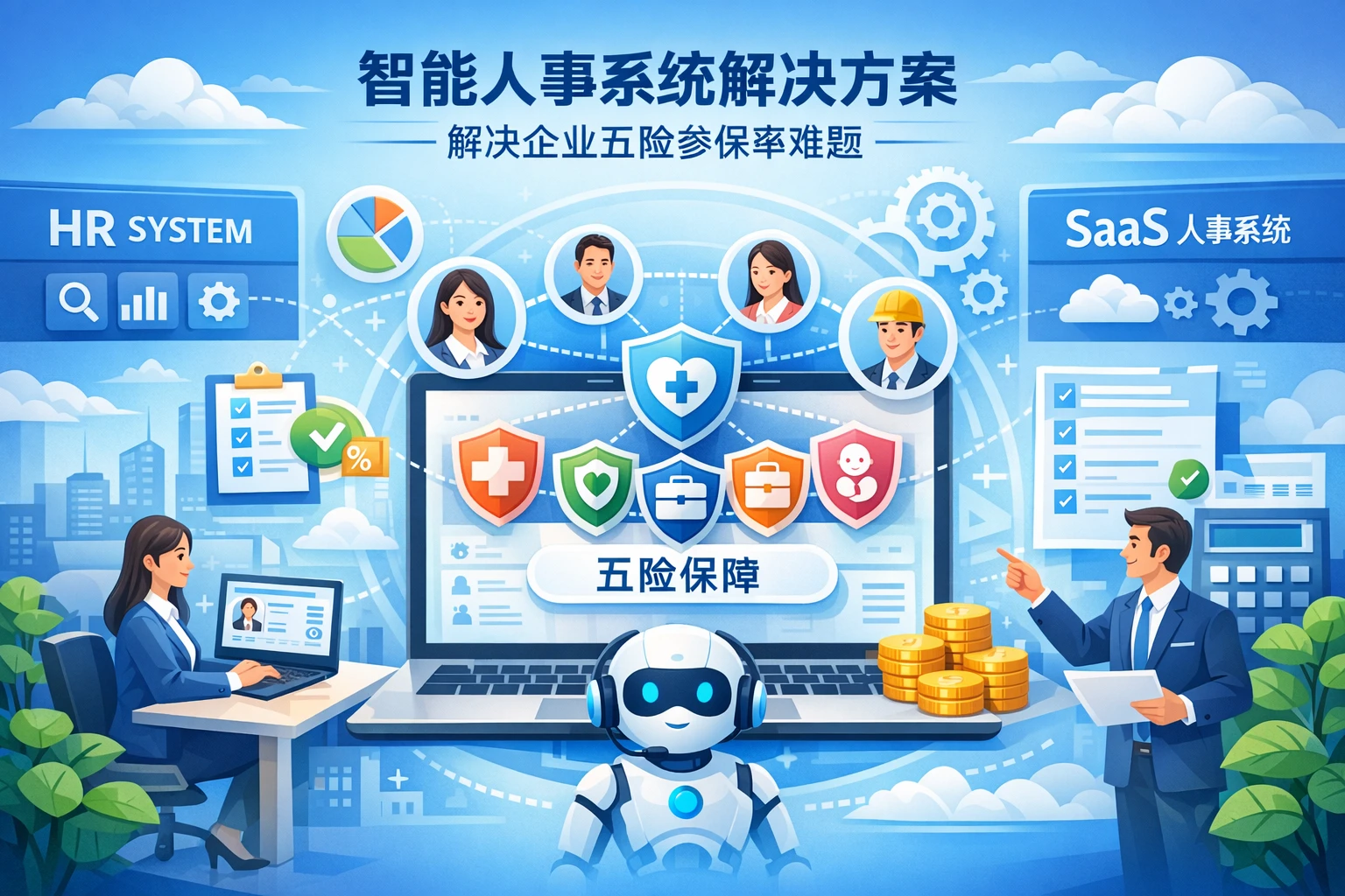 HR系统与人事SaaS系统:解决企业五险参保率难题的智能人事系统解决方案