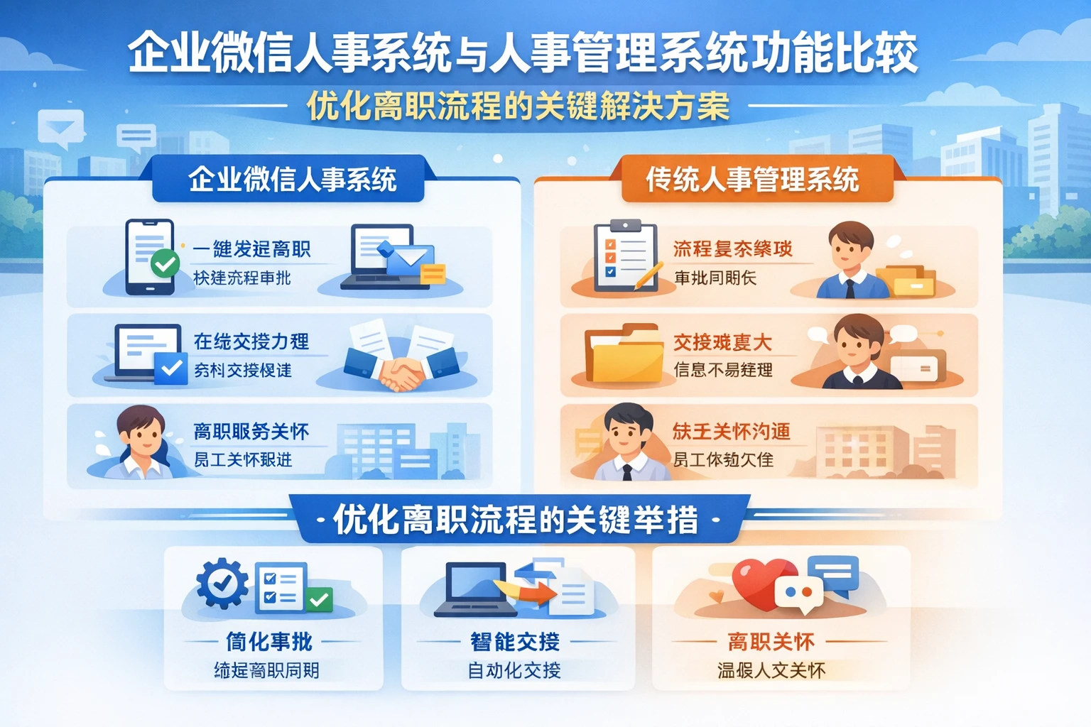 企业微信人事系统与人事管理系统功能比较:优化离职流程的关键解决方案