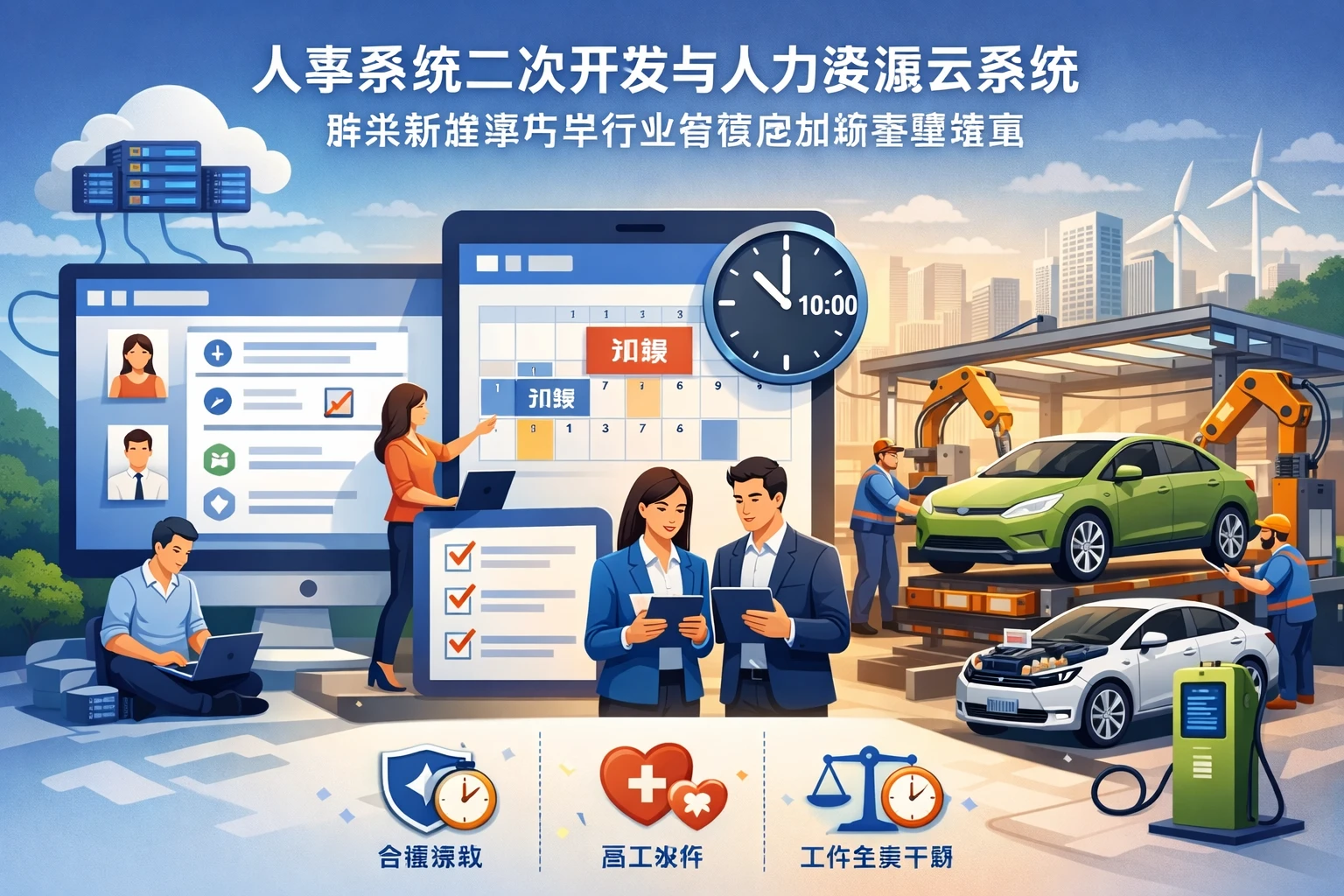 人事系统二次开发与人力资源云系统：解决新能源汽车行业高强度加班管理难题