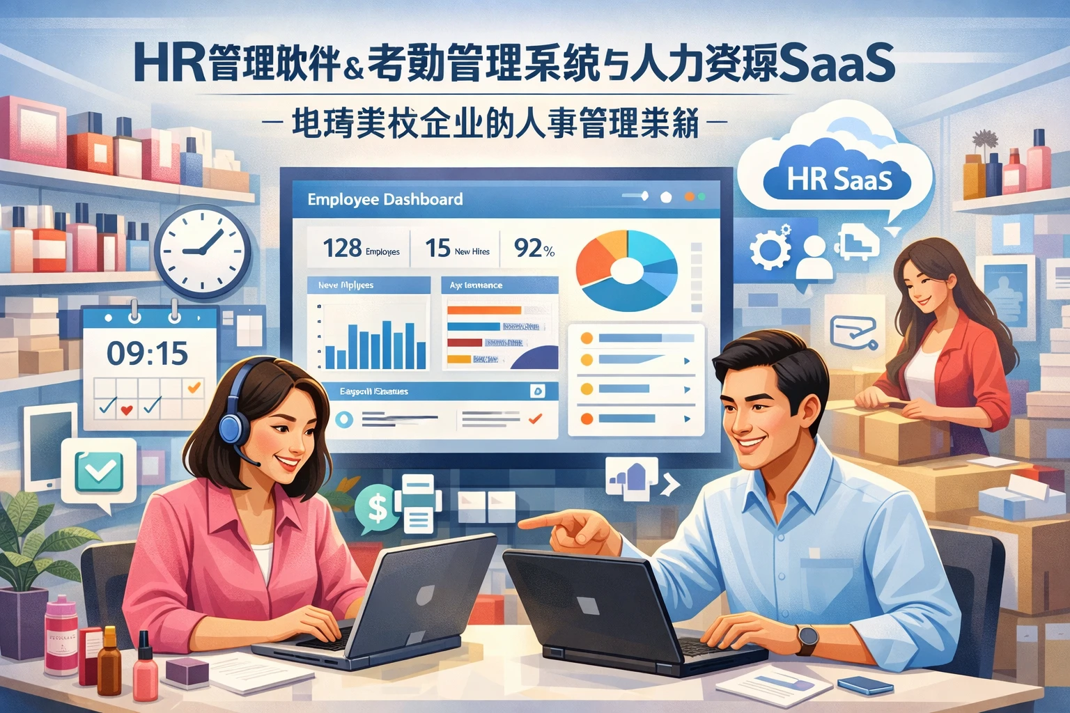 HR管理软件、考勤管理系统与人力资源SaaS：电商美妆企业的人事管理革新