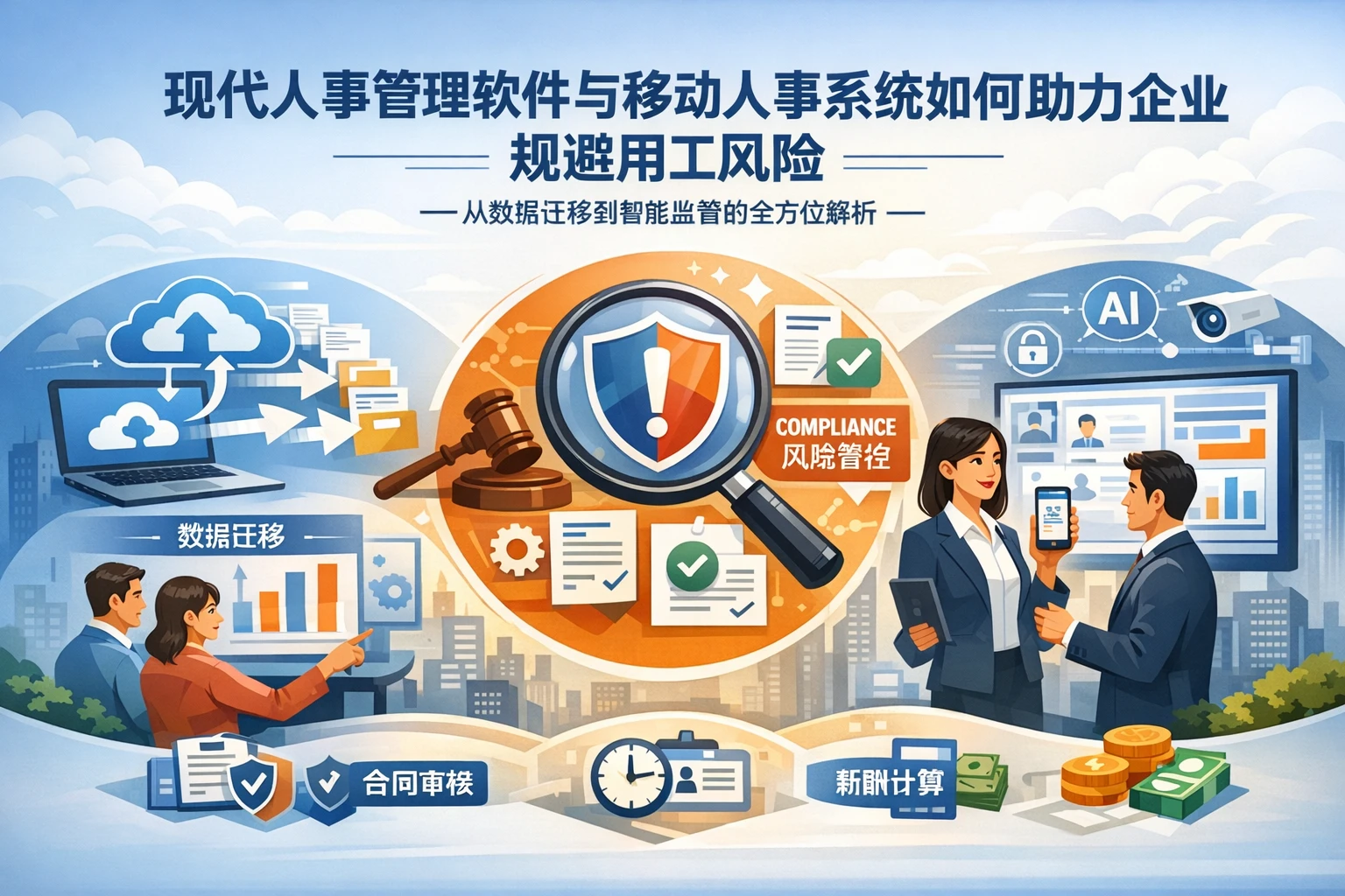 现代人事管理软件与移动人事系统如何助力企业规避用工风险——从数据迁移到智能监管的全方位解析