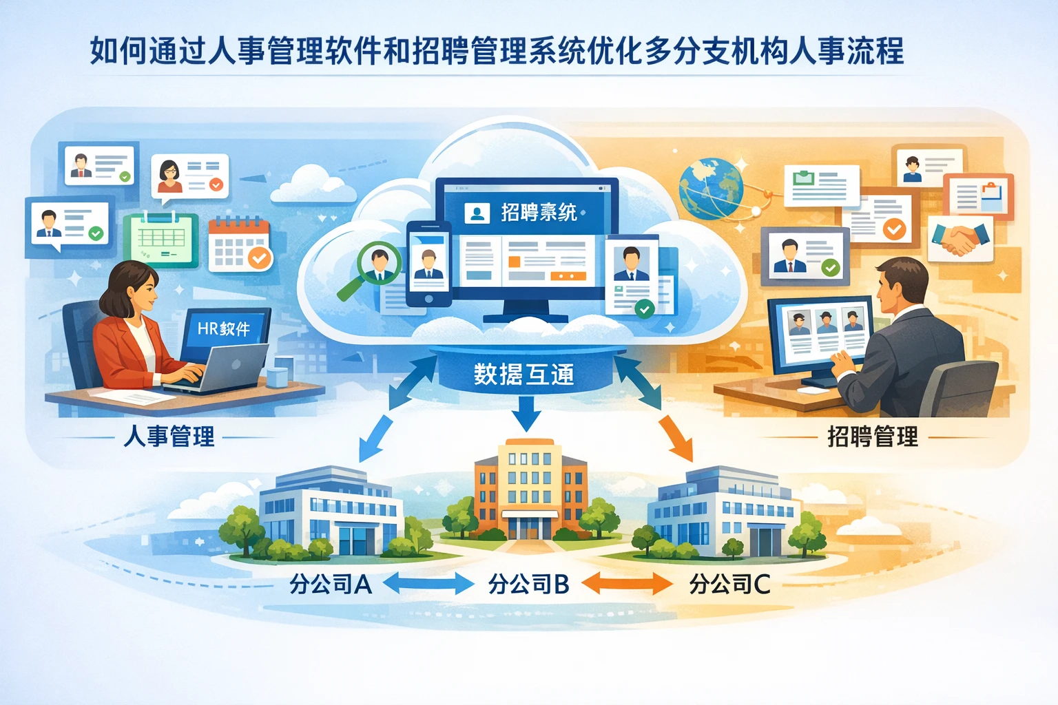 如何通过人事管理软件和招聘管理系统优化多分支机构人事流程