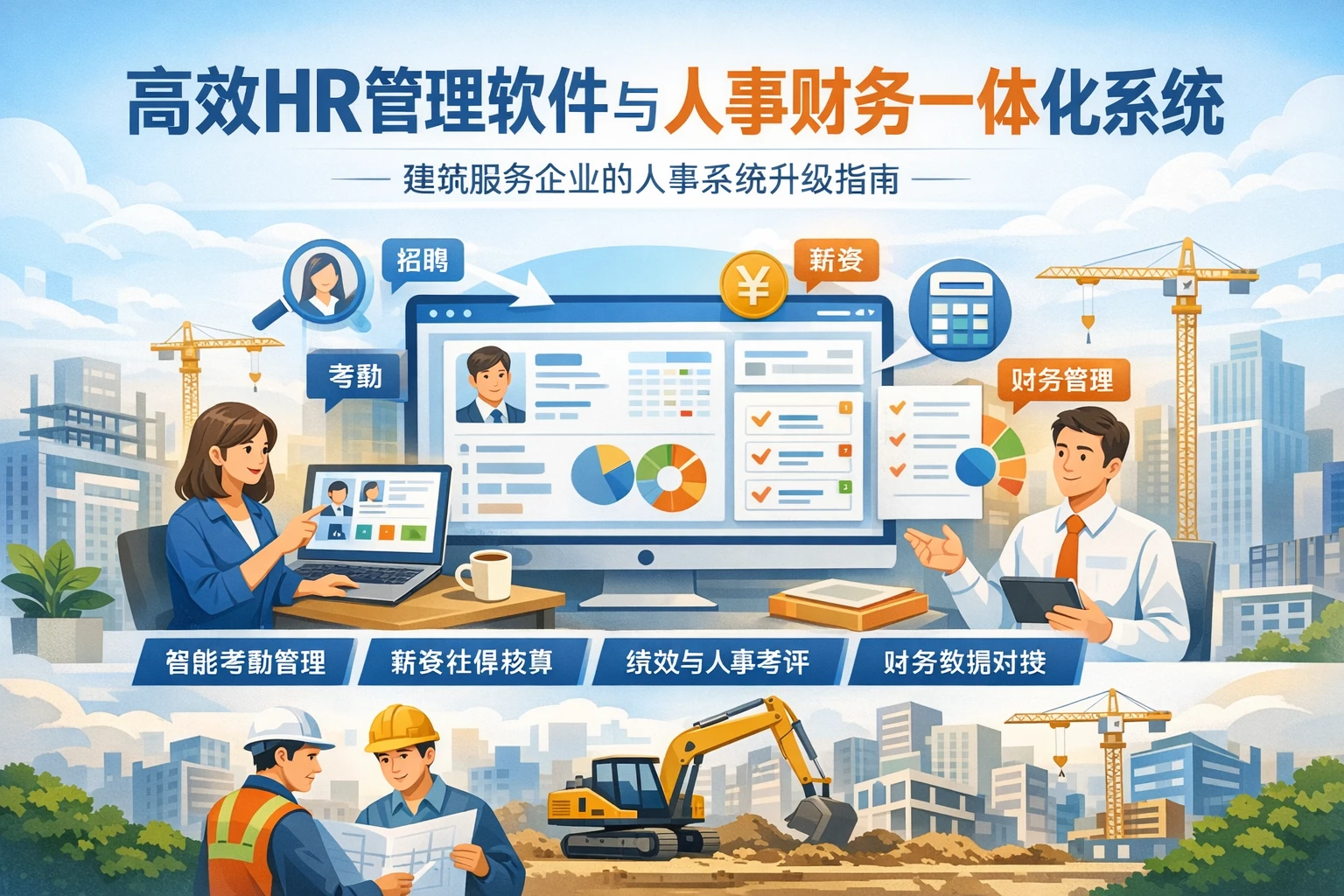 高效HR管理软件与人事财务一体化系统：建筑服务企业的人事系统升级指南