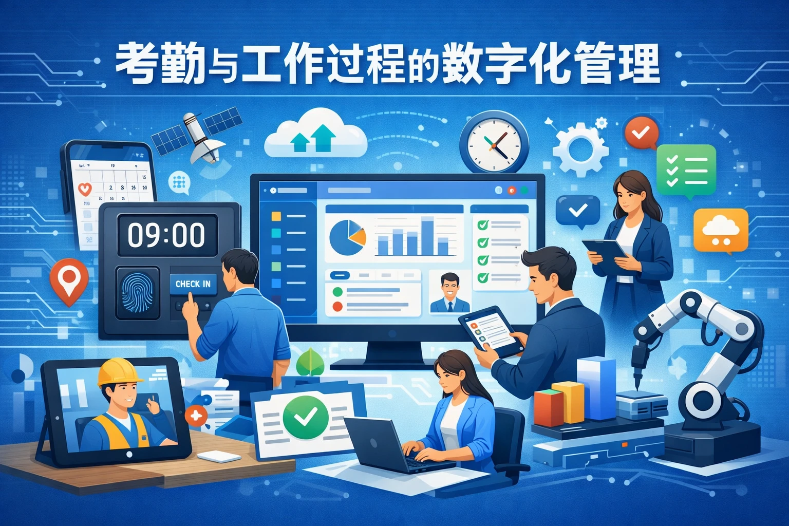 考勤与工作过程的数字化管理