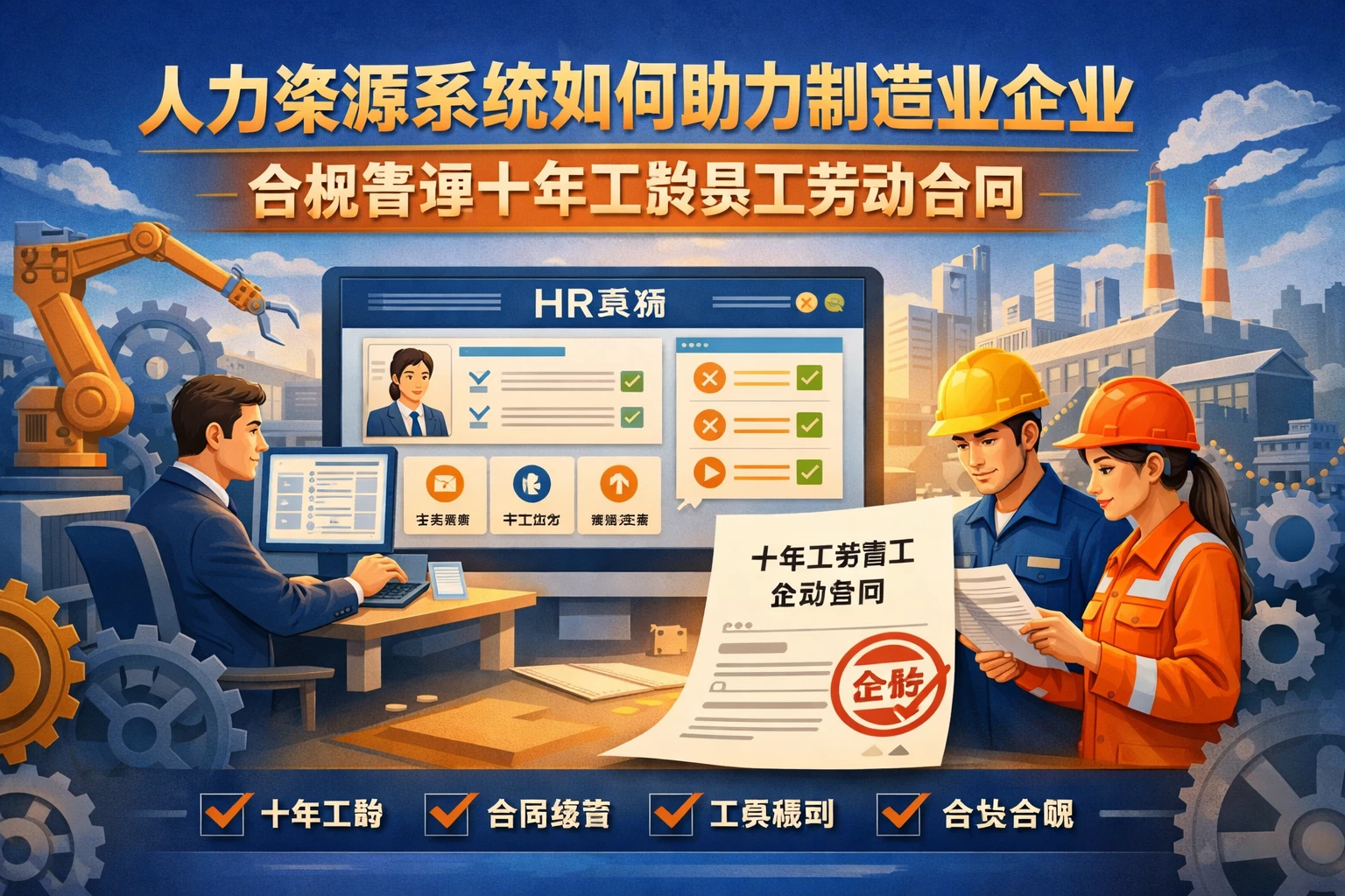 人力资源系统如何助力制造业企业合规管理十年工龄员工劳动合同