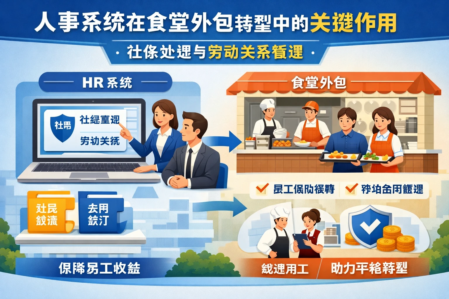 人事系统在食堂外包转型中的关键作用:社保处理与劳动关系管理