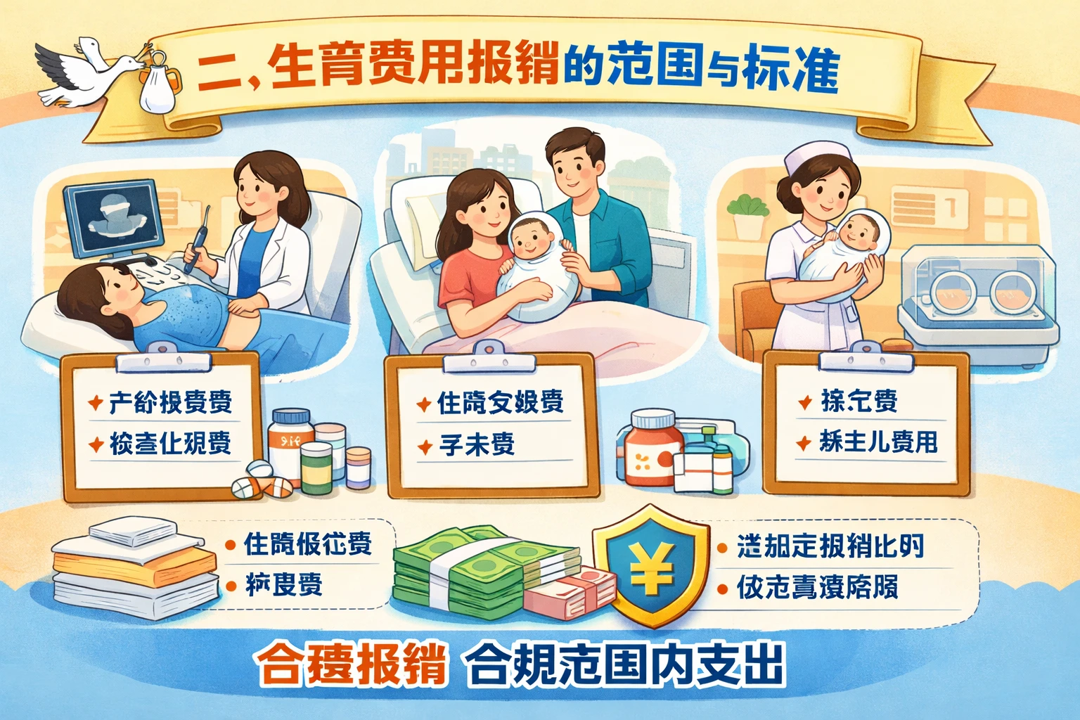 二、生育费用报销的范围与标准