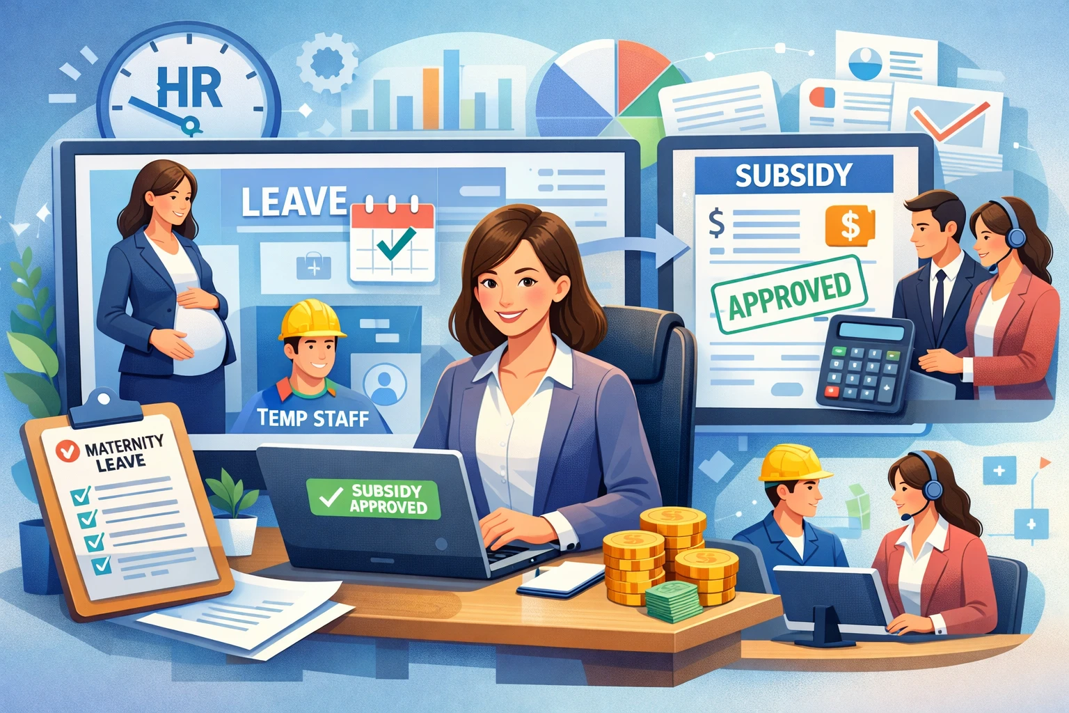 人力资源软件与考勤管理系统:优化产假顶岗补贴的人事系统解决方案