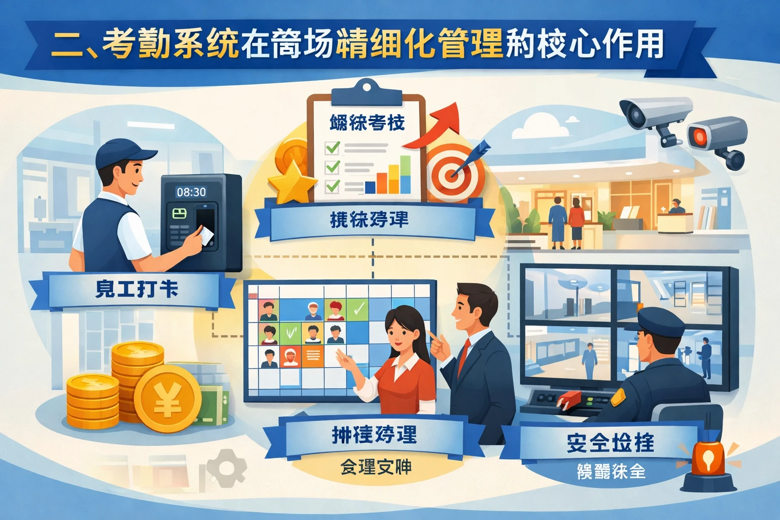 二、考勤系统在商场精细化管理的核心作用