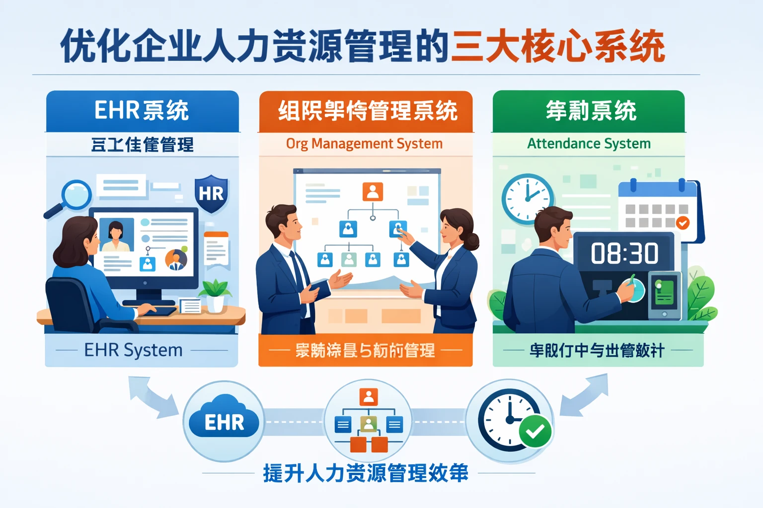 优化企业人力资源管理的三大核心系统：EHR系统、组织架构管理系统与考勤系统