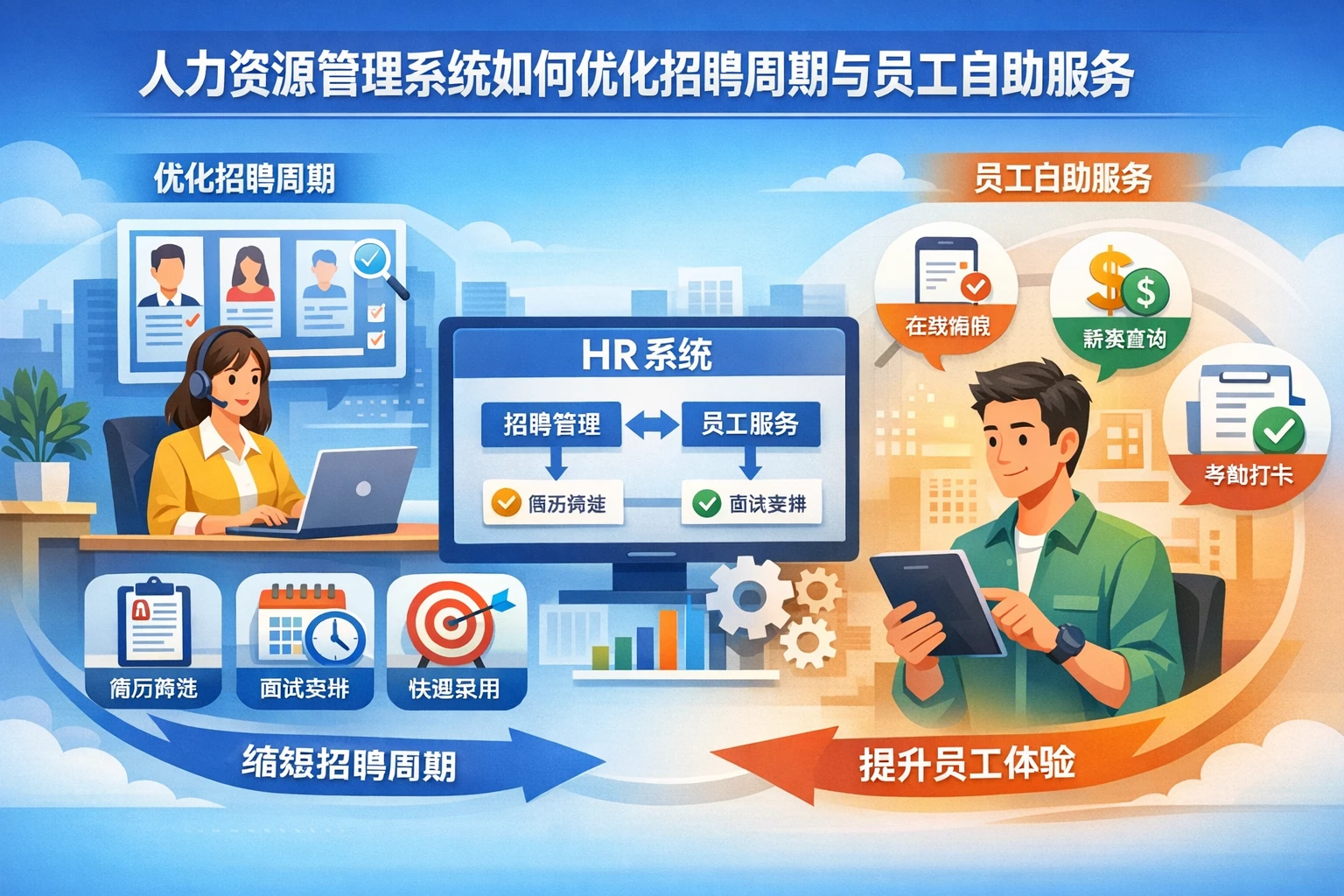 人力资源管理系统如何优化招聘周期与员工自助服务