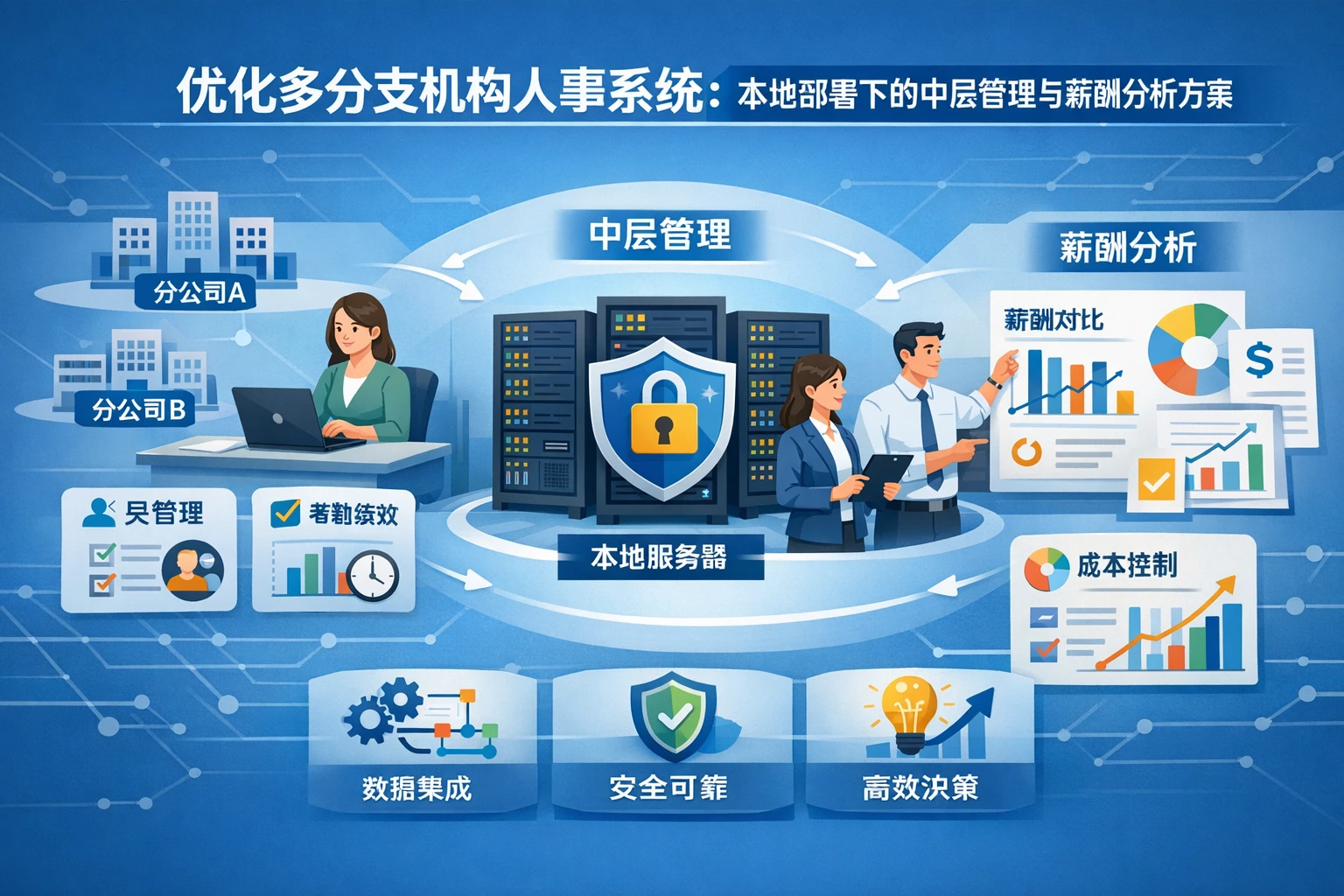 优化多分支机构人事系统：本地部署下的中层管理与薪酬分析方案
