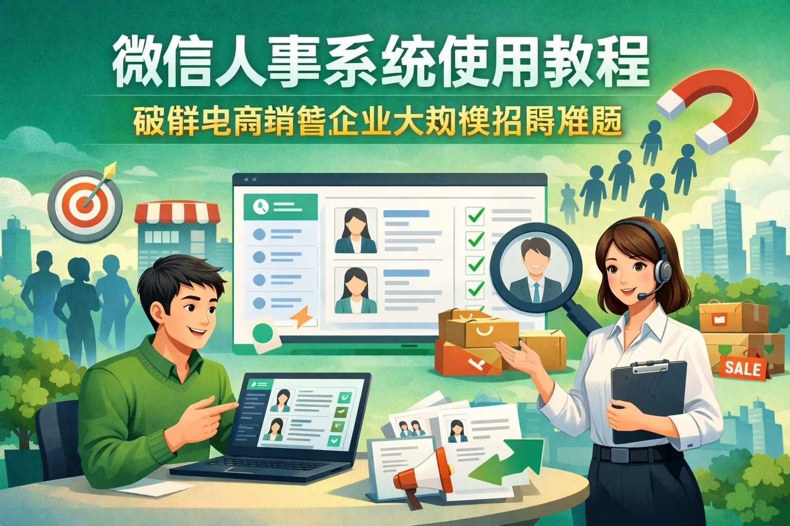 微信人事系统使用教程：破解电商销售企业大规模招聘难题
