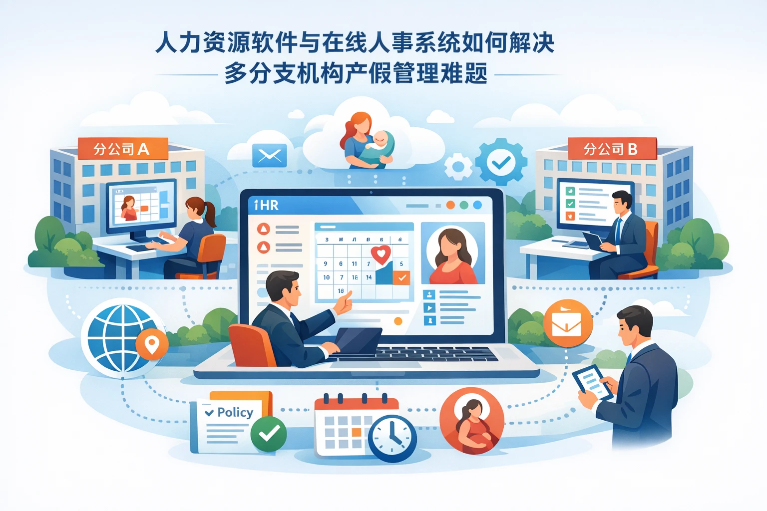 人力资源软件与在线人事系统如何解决多分支机构产假管理难题