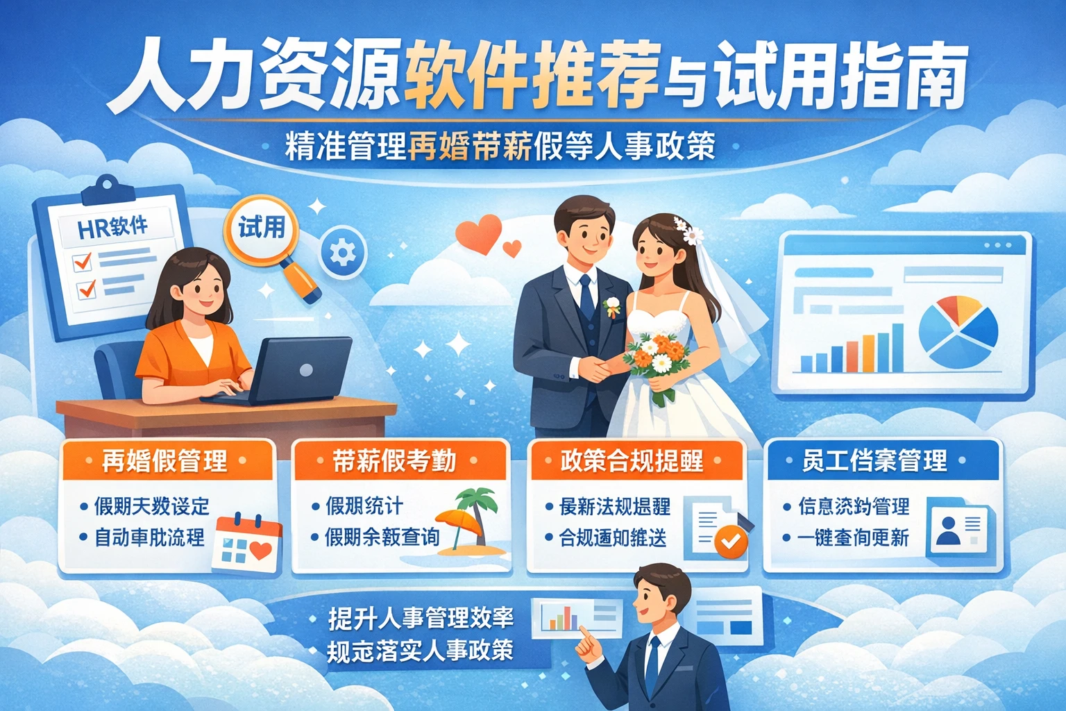 人力资源软件推荐与试用指南：精准管理再婚带薪假等人事政策