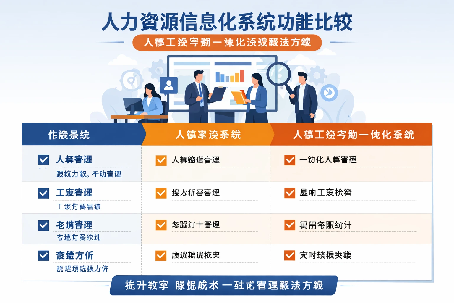 人力资源信息化系统功能比较：人事工资考勤一体化系统解决方案